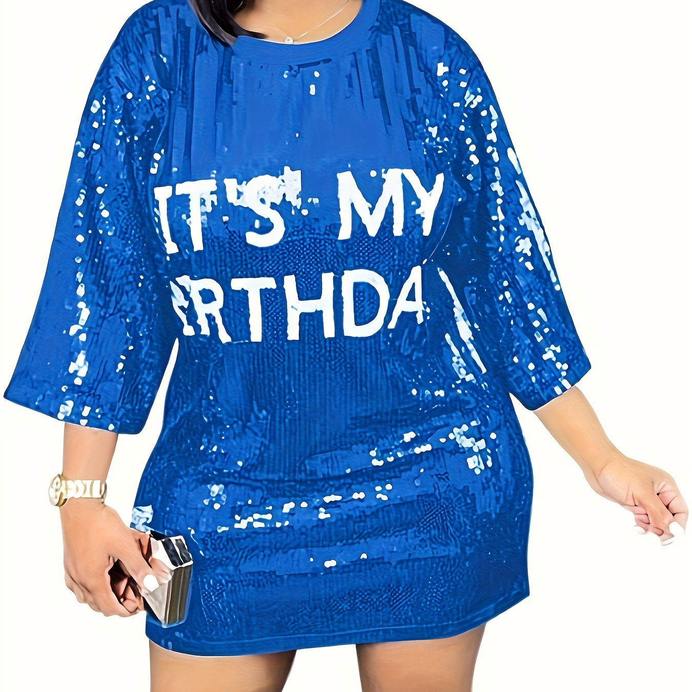 

Women's Sequin Party Dress Shirt Sparkly Glitter Casual Sexy Nightclub Party T-shirt Top Dress