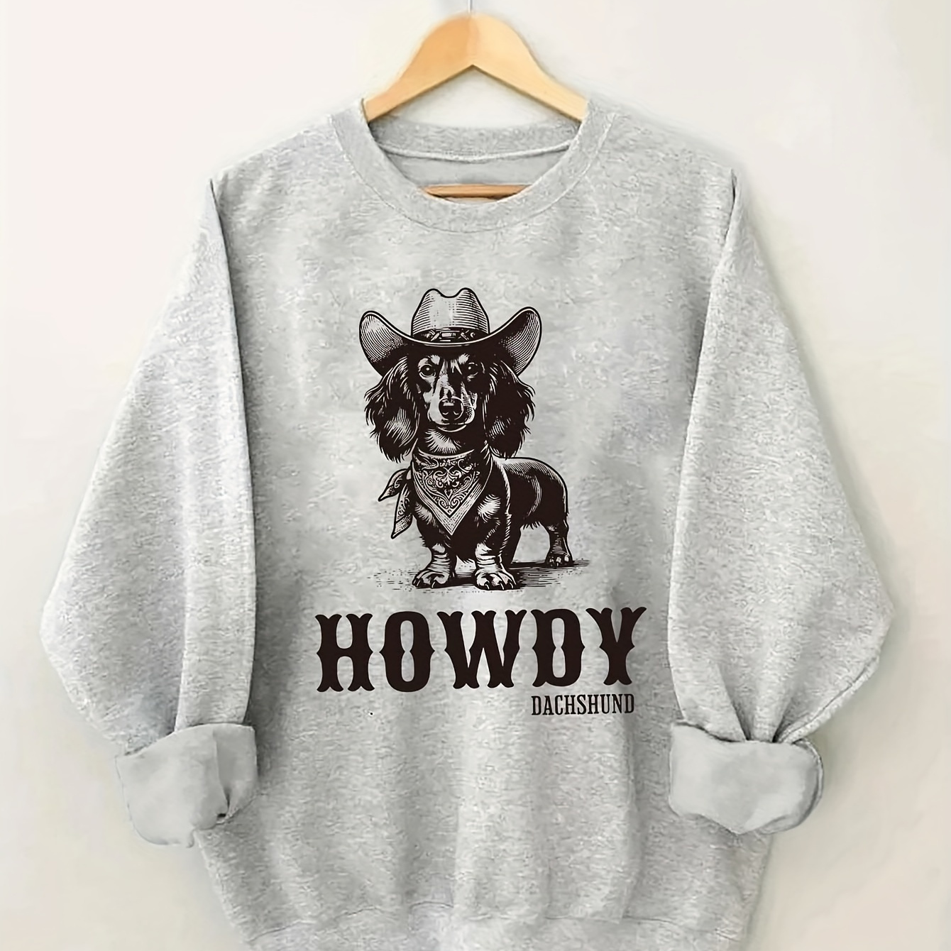 

Dachshund Sweatshirt - Casual Crew Neck Knit Polyester Pullover With '' Alphabet Pattern For Fall/winter - Women' Top