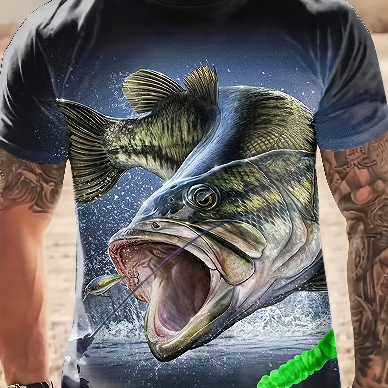 Plus Size Men's 3d Fish Graphic Print T shirt Fashion Causal - Temu New  Zealand