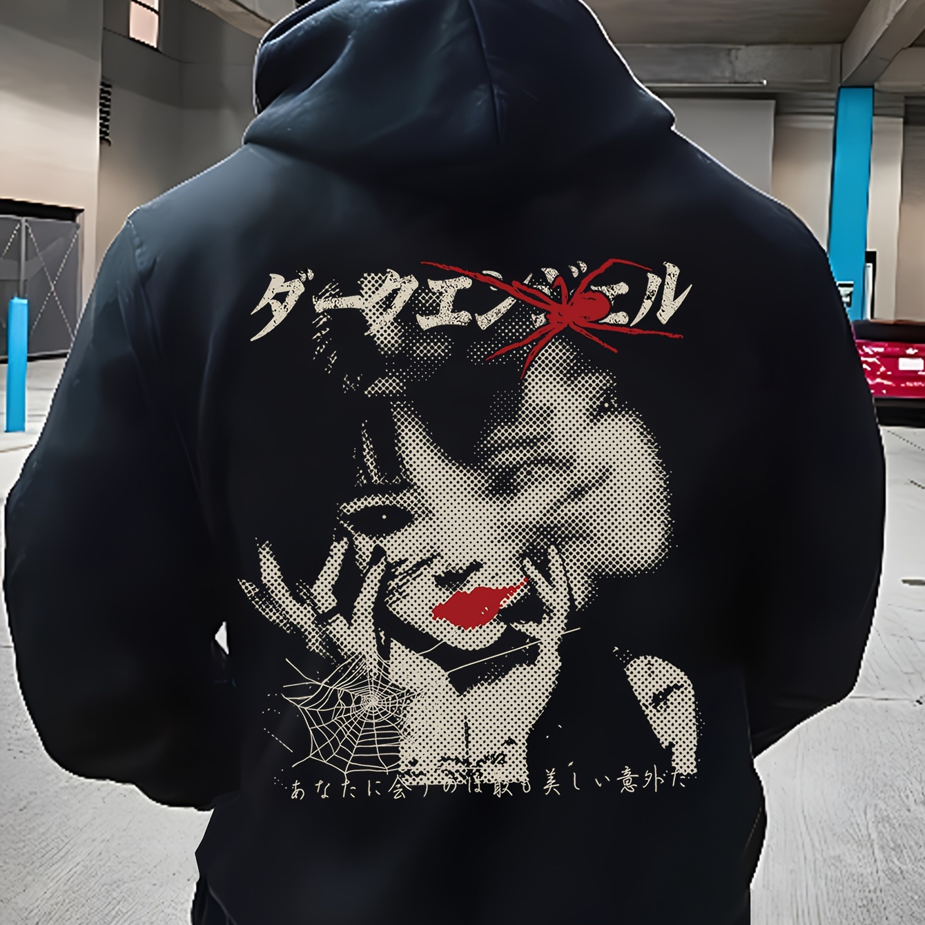 

Japanese Figure Anime Print Hoodie, Cool Hoodies For Men, Casual Pullover Hooded Sweatshirt With Kangaroo Pocket For Winter And Fall