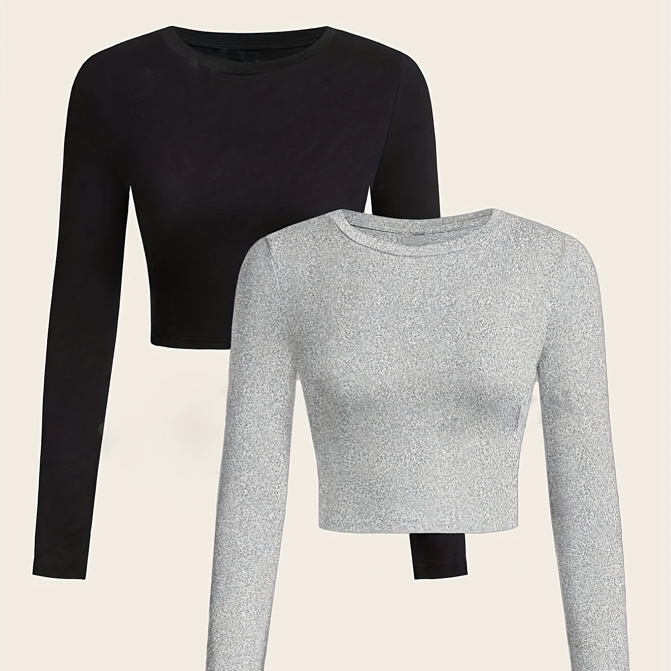 

2 Pcs T-, Long T- For & Fall, Women's Clothing