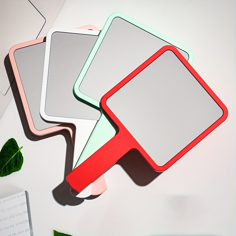 

Hd Large Square Cosmetic Mirror With Hand-held Handle - Perfect For Women's Makeup And Beauty Routine