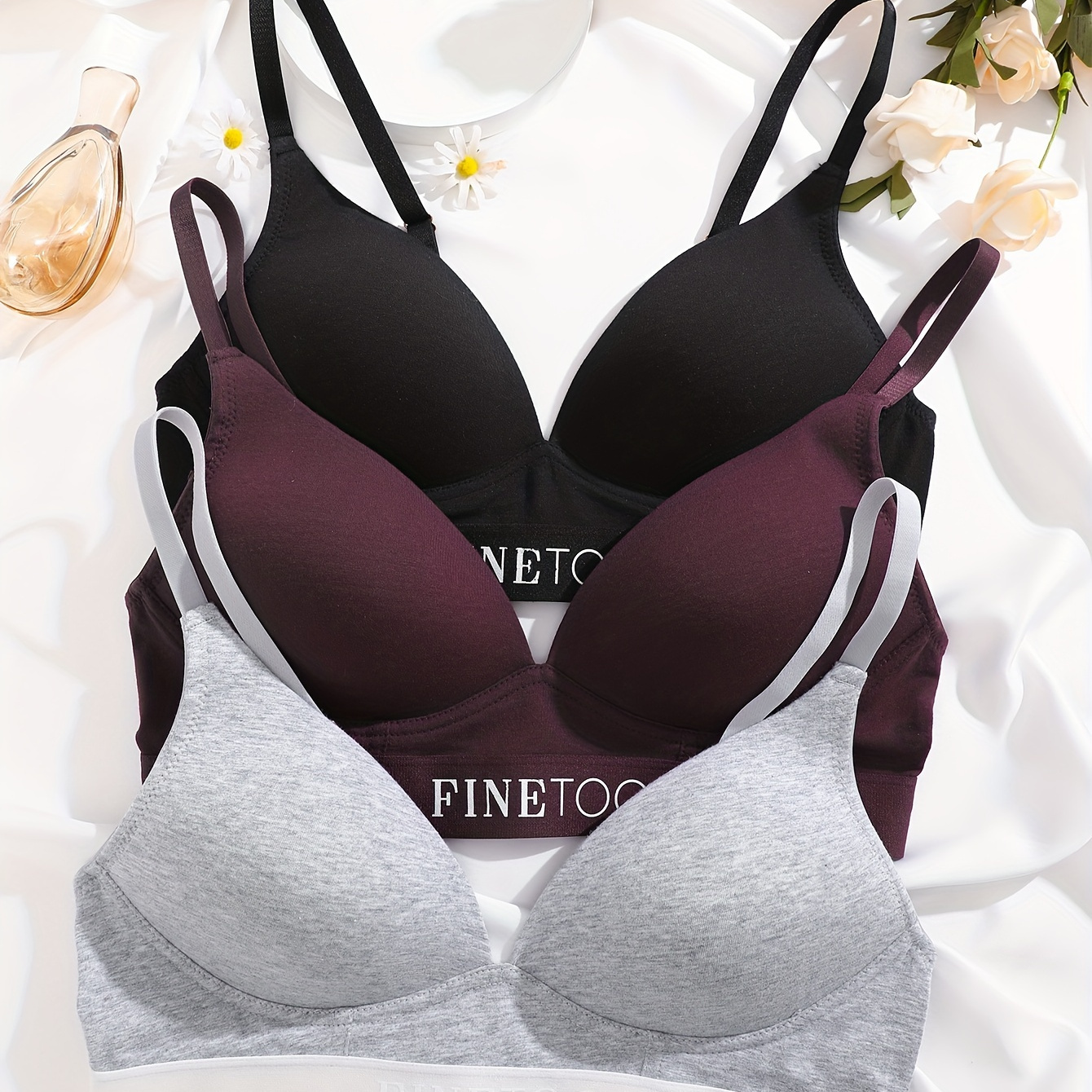 Letter Print Push Bras Comfy Breathable Intimates Bra - Temu