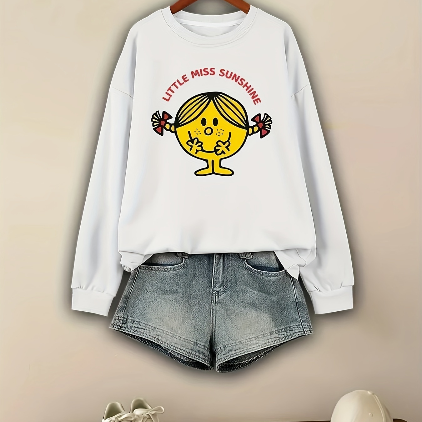 

Sweat-shirt décontracté à col rond en polyester avec un motif de dessin animé Little , tissu tricoté pour l'automne/hiver - Pullover décontracté à manches longues