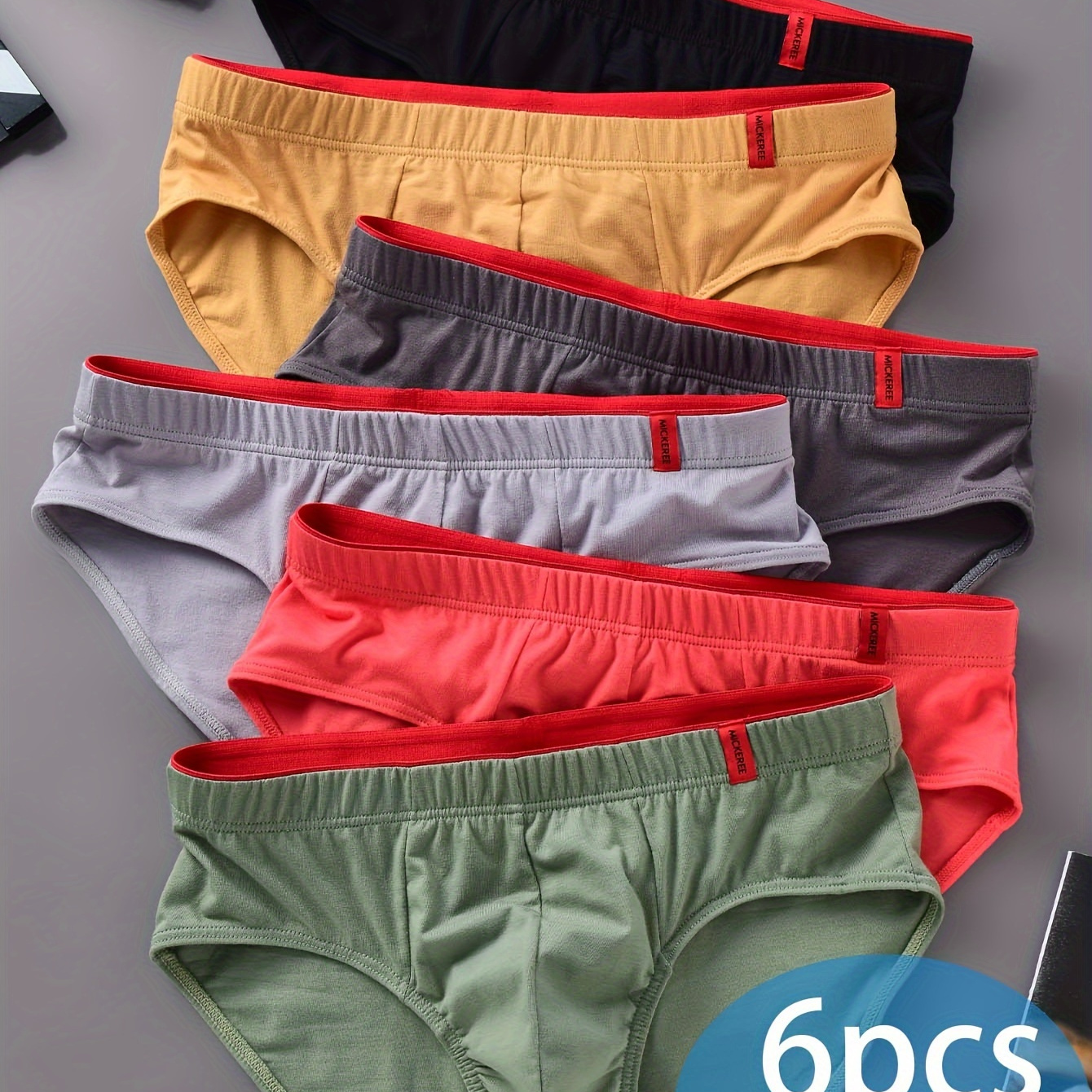 

6pcs Boxers en Mélange de Hommes - Respirants, Confortables & Extensibles Taille Élastique - Teinture , Absorbant la Transpiration en Assorties