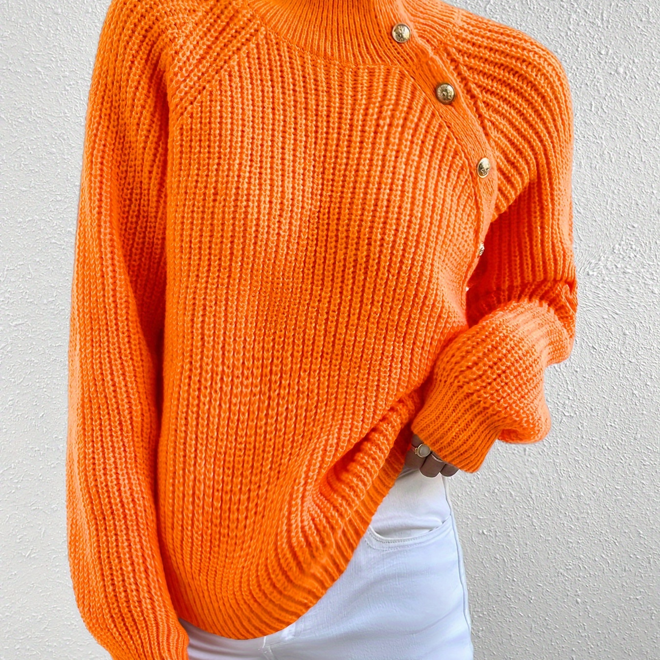 

Sweater Button - Knit Pullover For , For Fall/