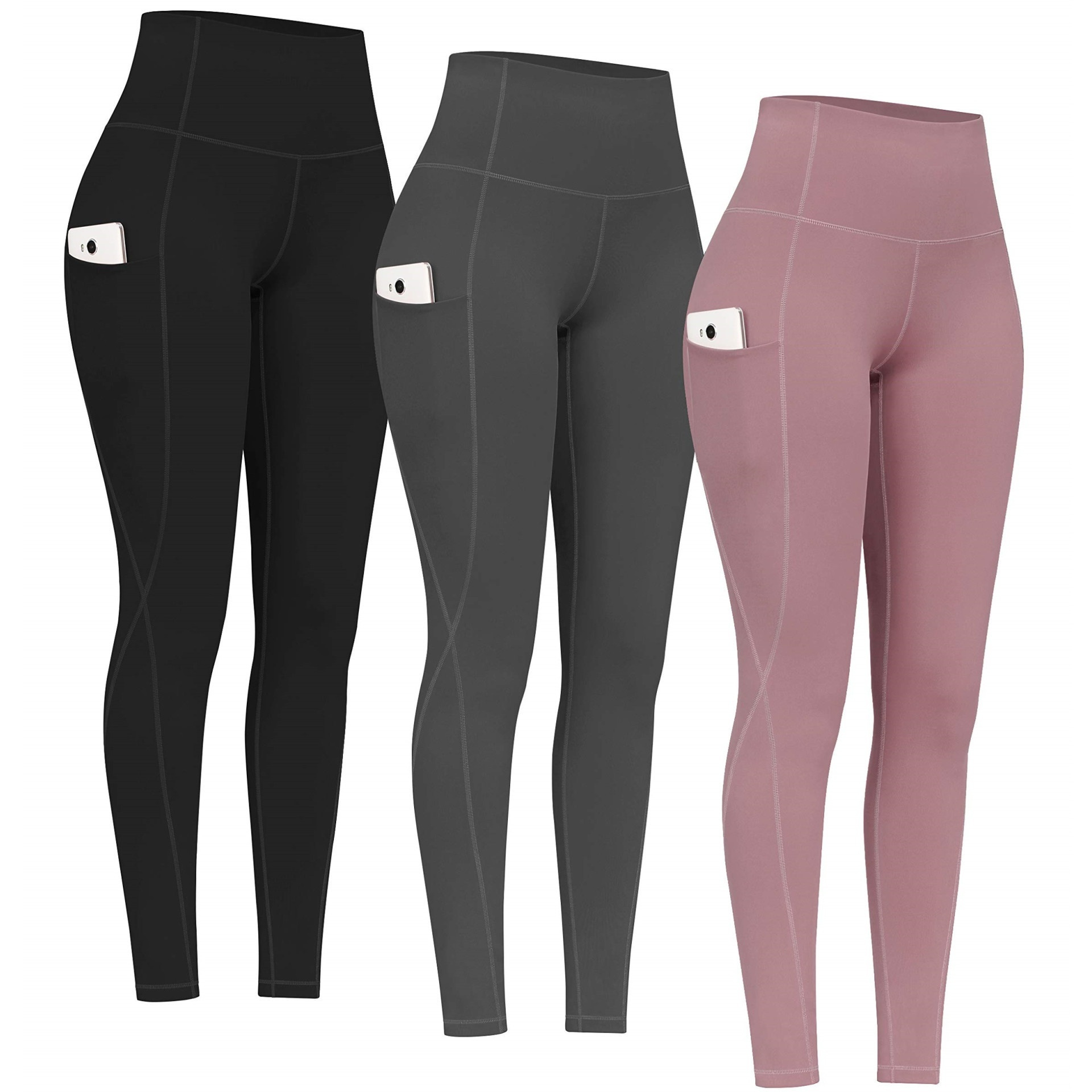 

3 Pack High Waist Yoga Pants With Pockets, Leggings For Women Tummy Control, Workout Leggings For Women 4 Way Stretch