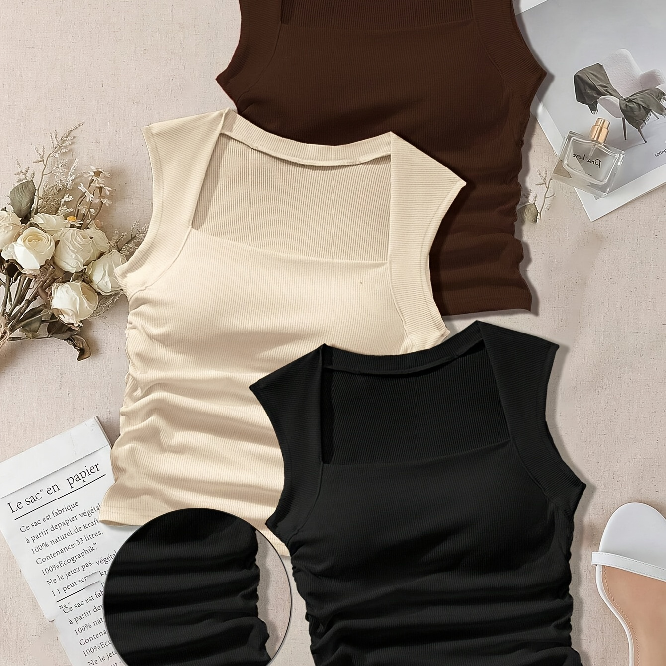 

Ensemble 3 pièces de Gilet Haute Élasticité à pour Femme