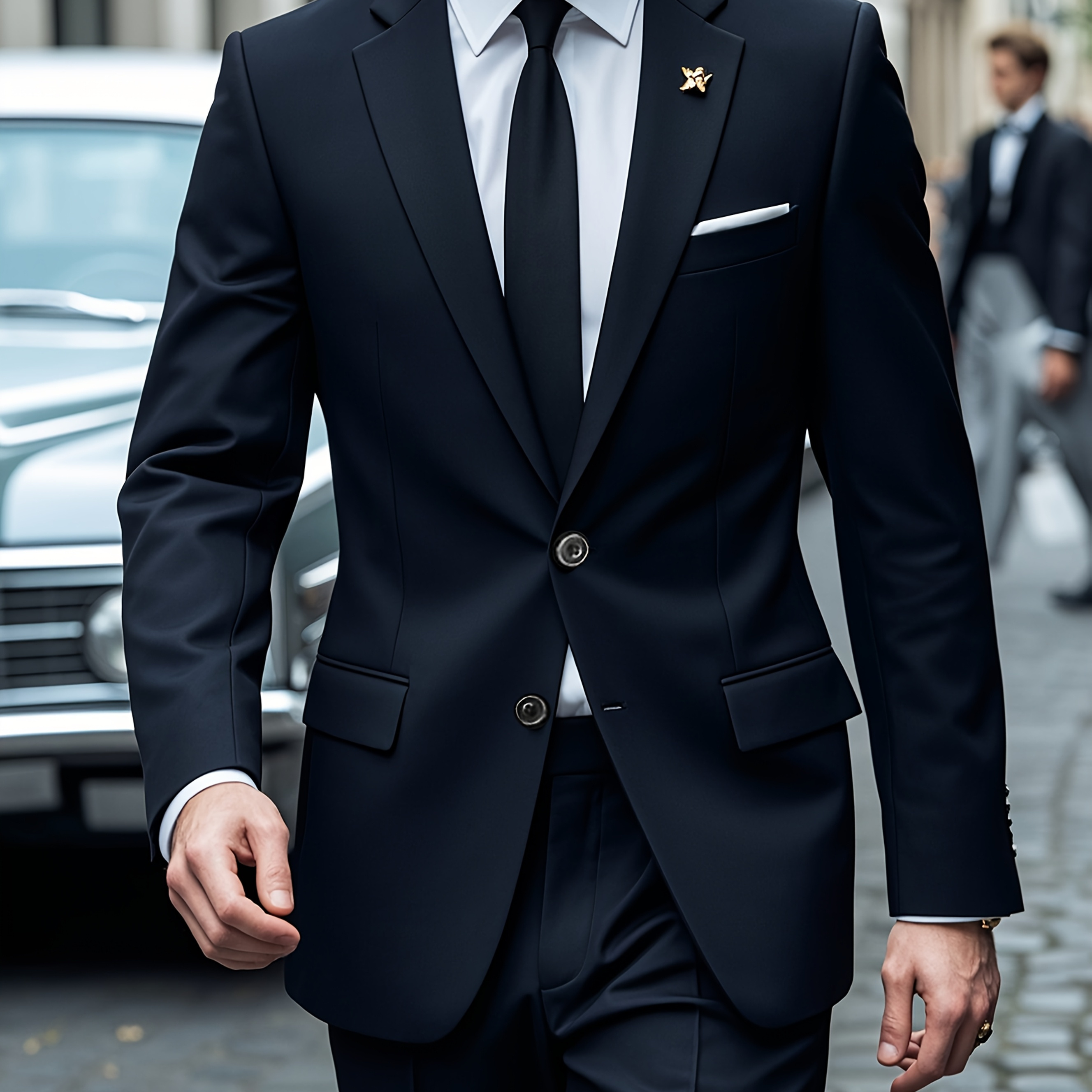 

Men's Suit Set Including Jacket And Trousers, Stylish Formal Wear Suitable For Parties, Gatherings, And Weddings.