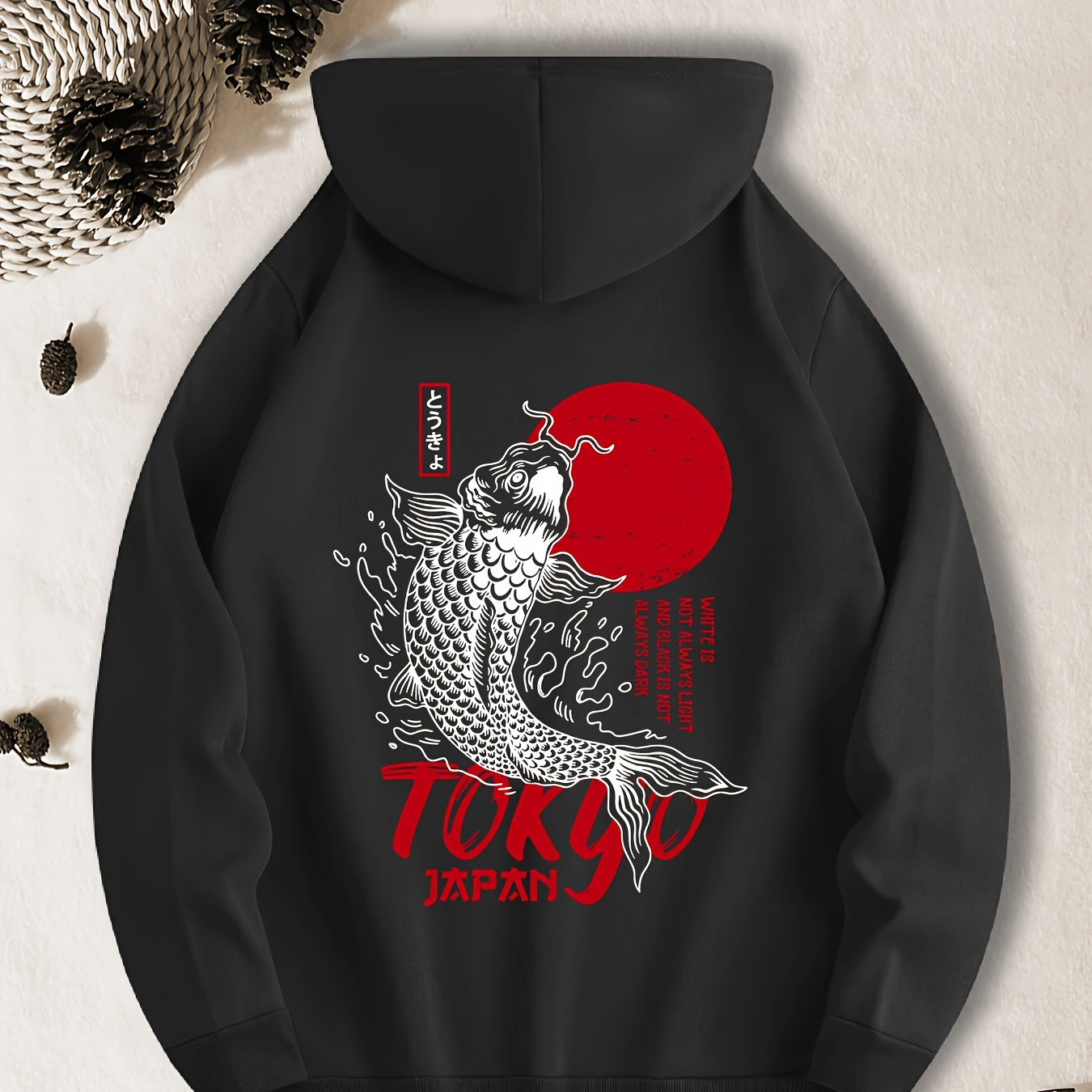 

Tokyo Japanese Retro Carp Printed Active Hoodies Leisure Hoodies Comfortable Hoodie For Men