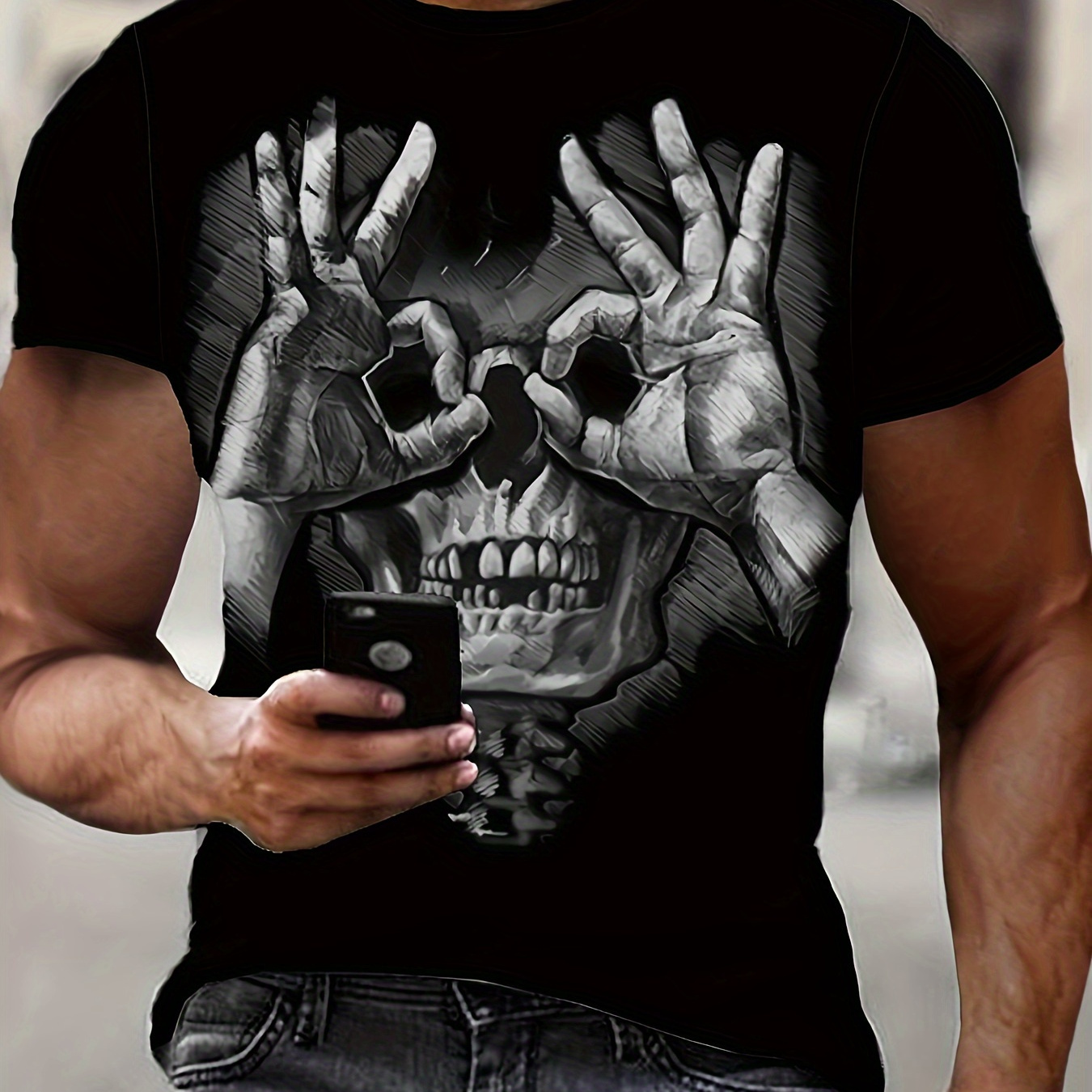 

3d Skull T-, - Ok Graphic, , Summer , , , , , Regular Fit, Adult, Knit