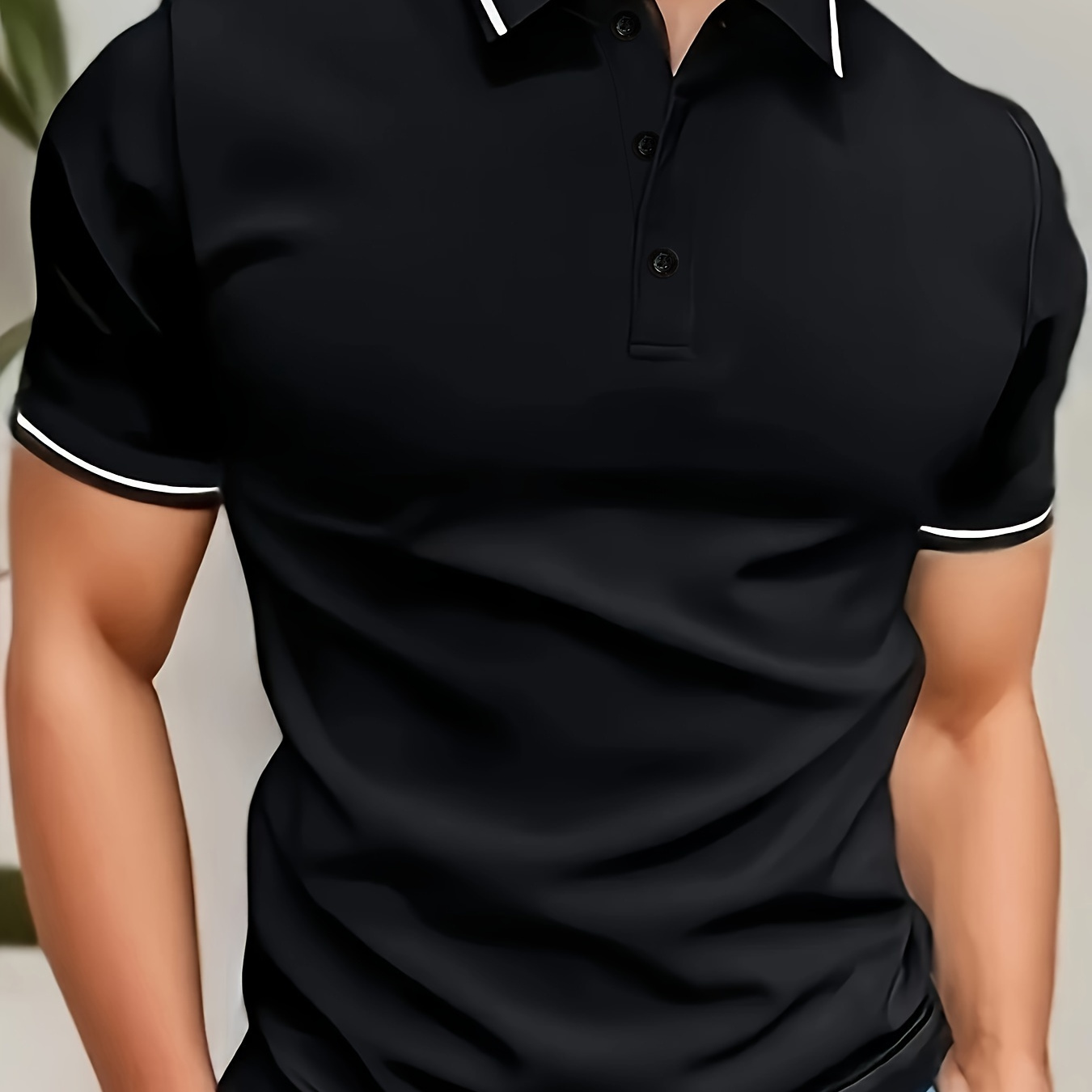 

European And American Men's Short-sleeved Polo Shirts, Outdoor Color- Stripes, Casual Skin-friendly Materials, Popular In 2024