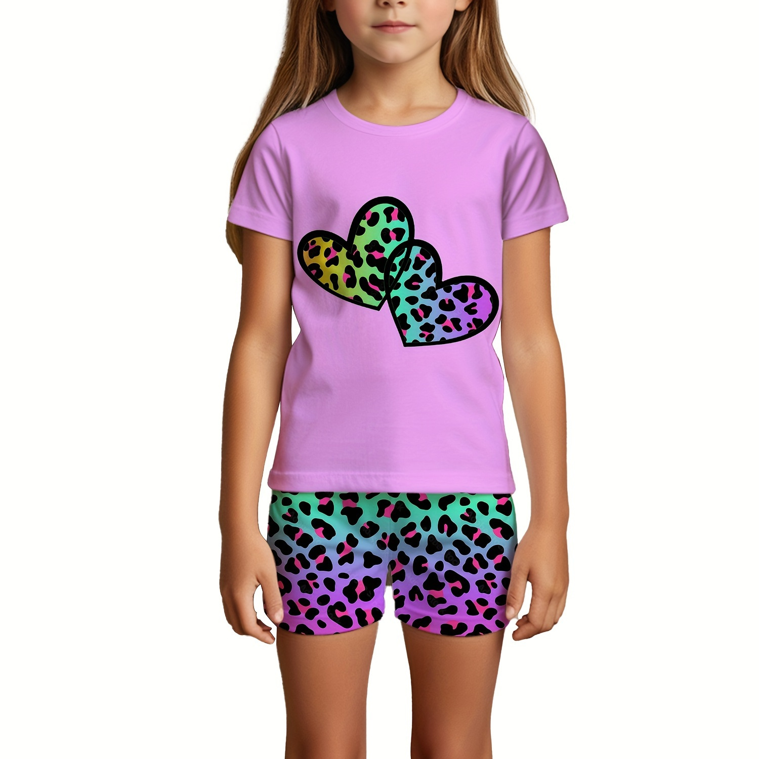 

Leopard Print Toddle Girls Set - Comfort T-shirt + Shorts Set