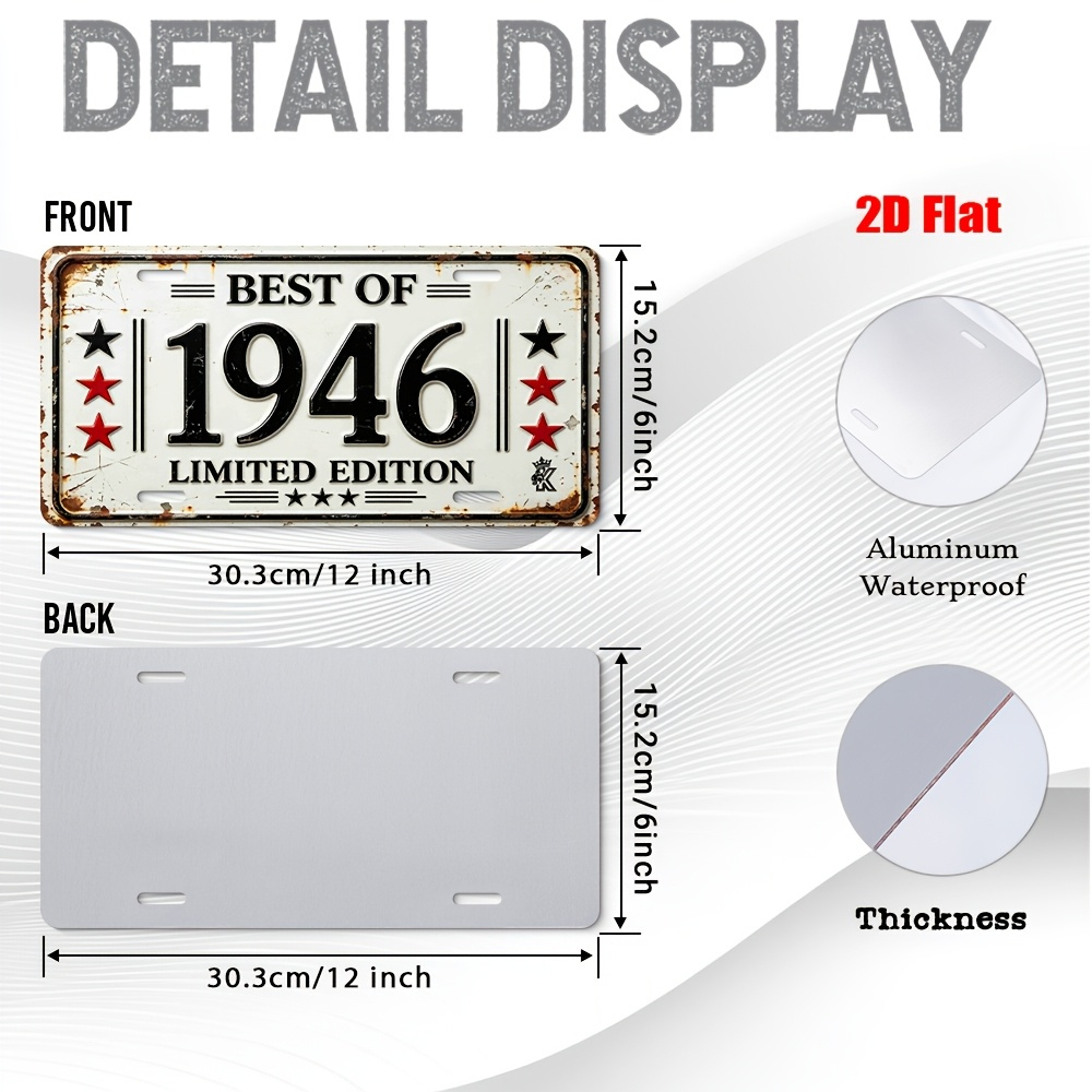 TEMU 2d Flat, [2d Flat] 2d Flat, 1pc, Vintage Metal Aluminum Decoration (12'' X 6''), Sole For Decoration, Outdoor Retro Wall Art, Home Decor For