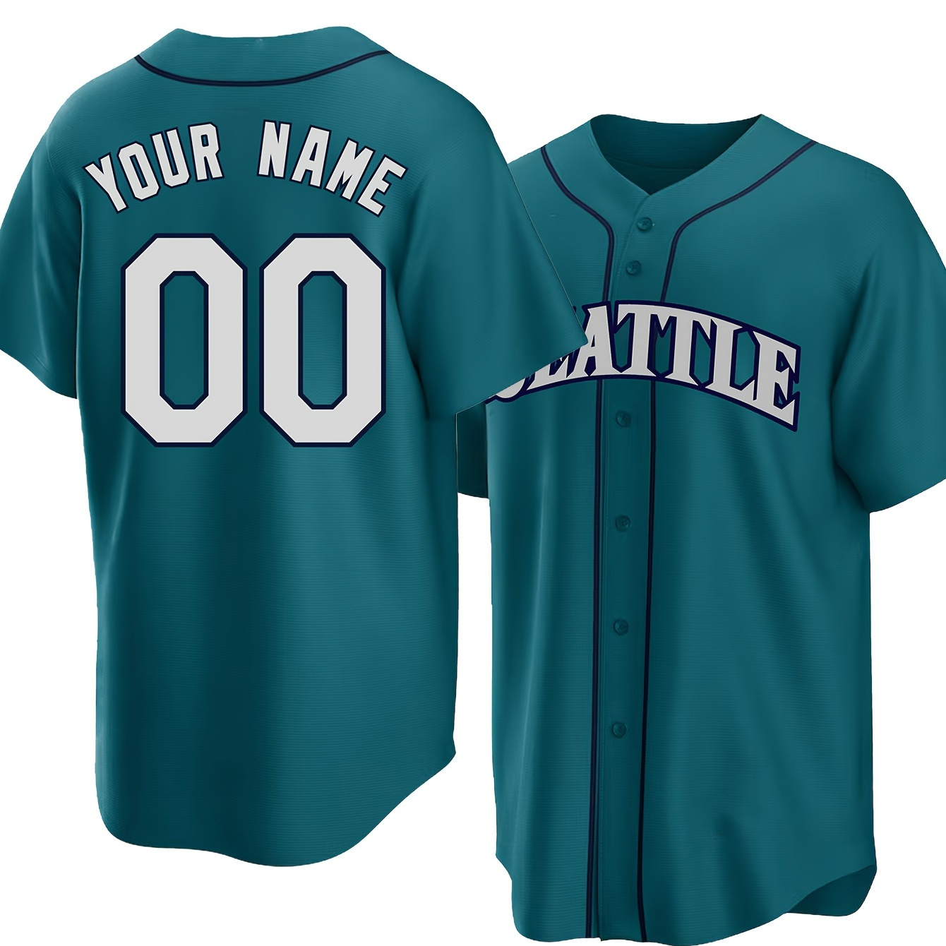 

Men's Customized V-neck Baseball Jersey, Embroider Customized Name & Number, Comfy Top For Summer Sport