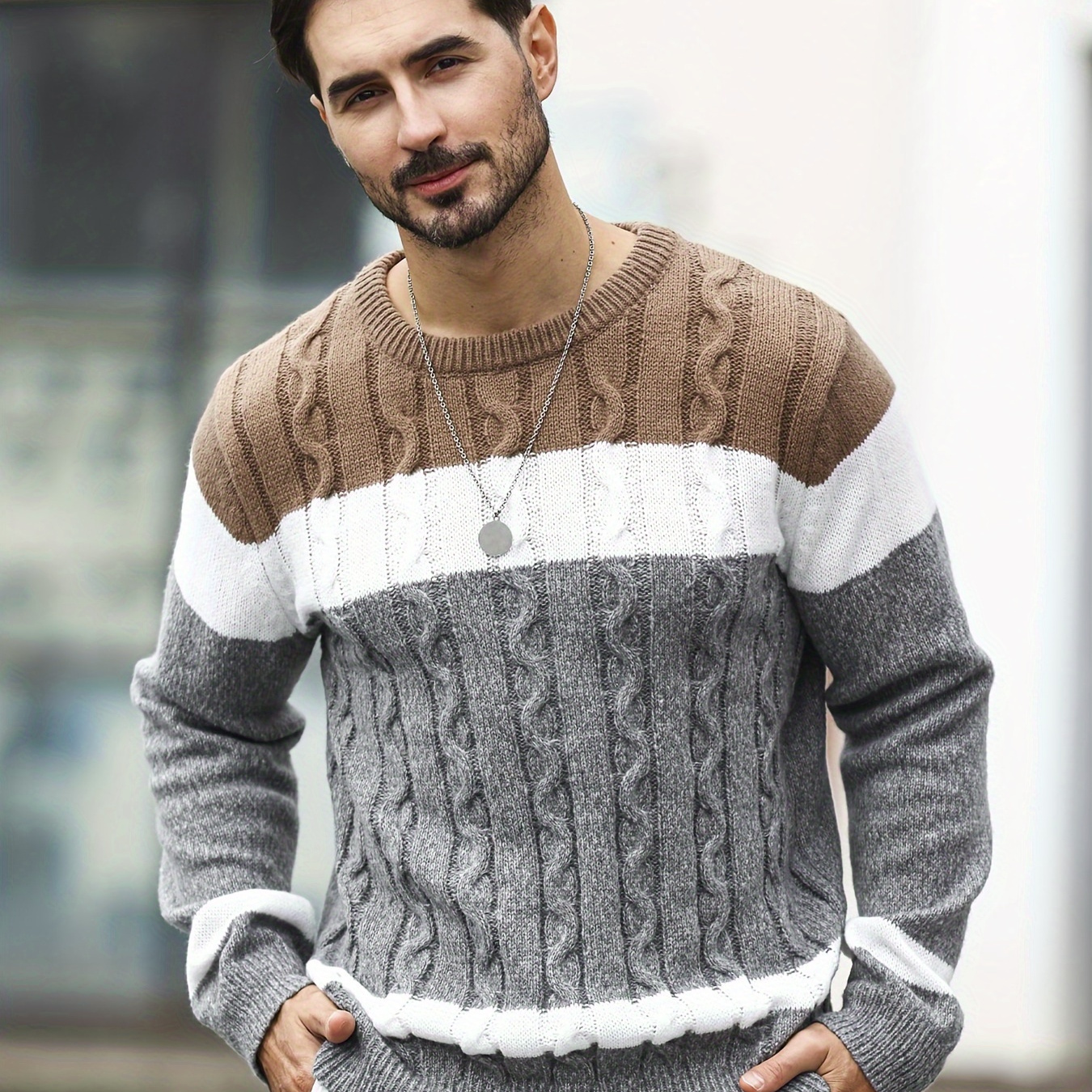 

Men's Knit Pullover Sweater Design – Crew Neck Long Sleeve Sweater For Fall/winter