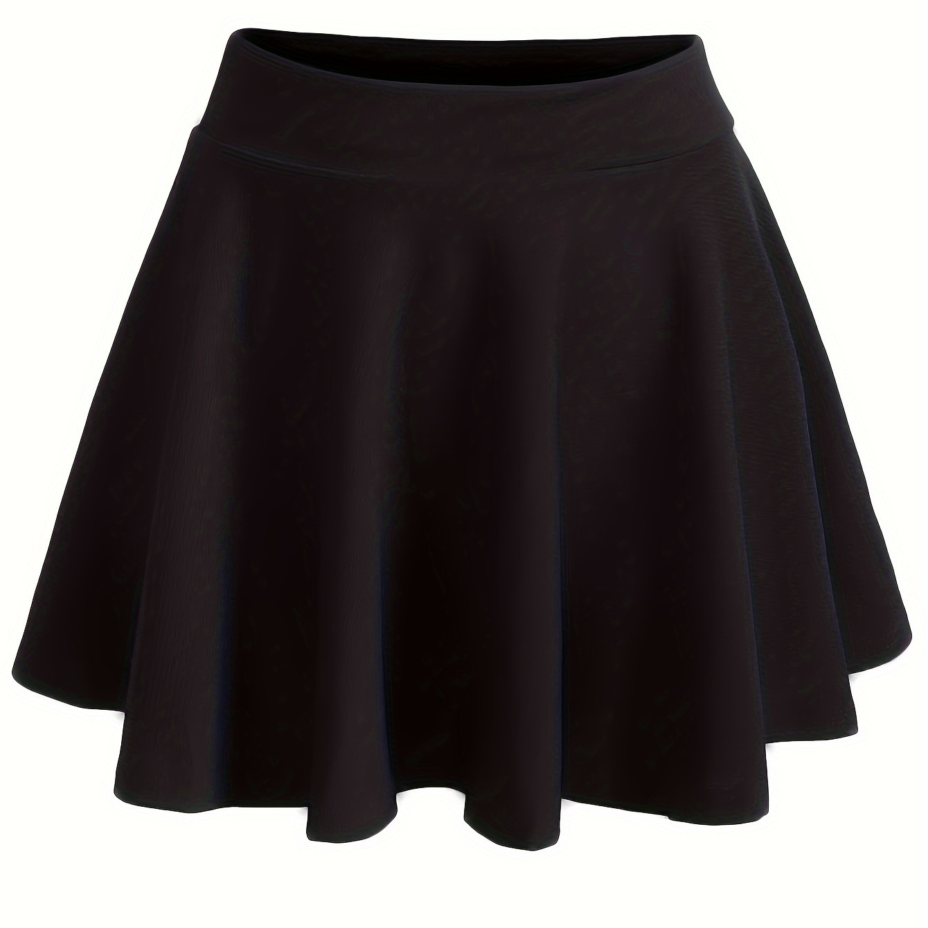 

Solid Color High Waist Skirt, Casual A-line Flare Skirt For Spring & Summer, Women's Clothing