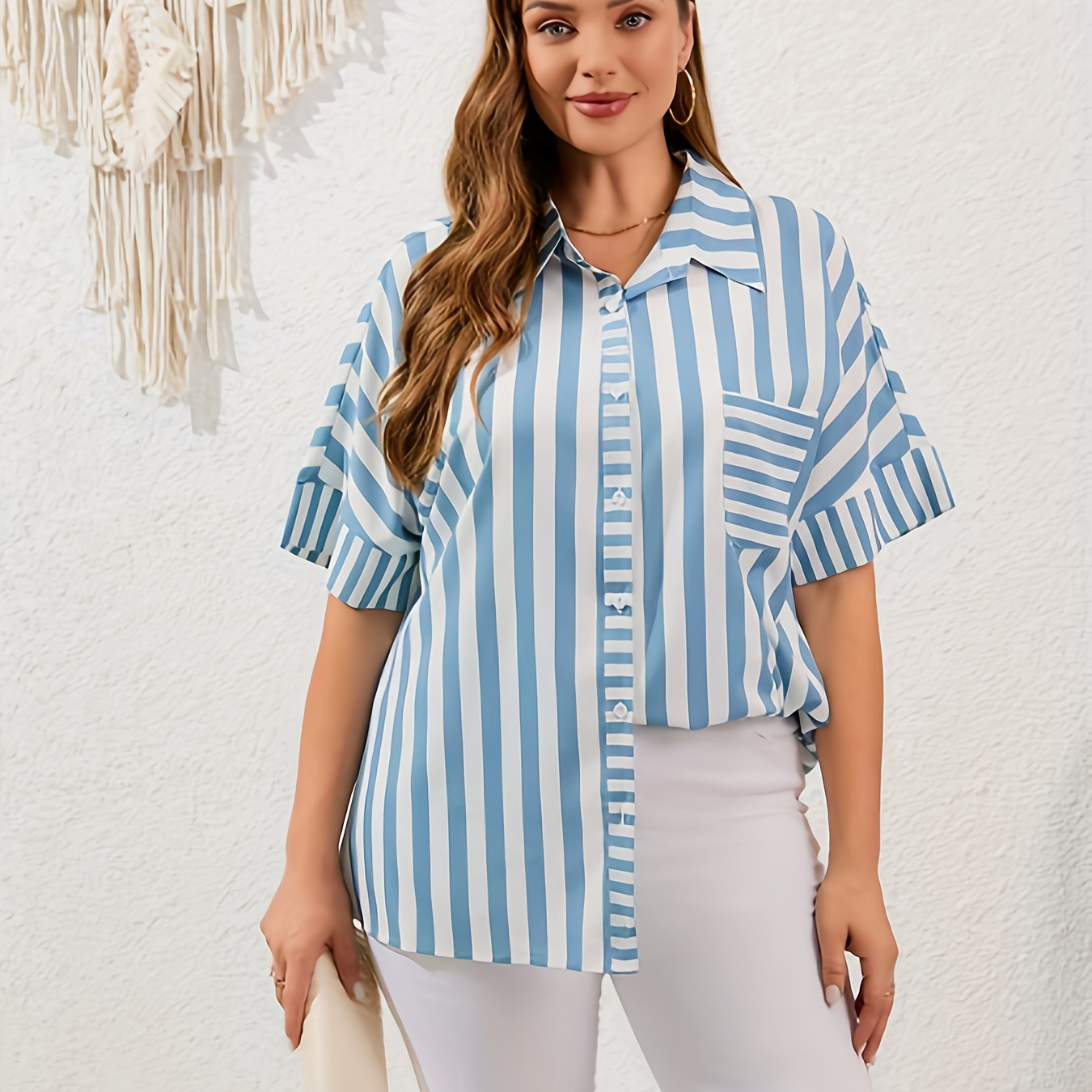 Floral Print Button Shirt, Casual Long Sleeve Shirt For Spring & Fall, Women's Clothing Temu