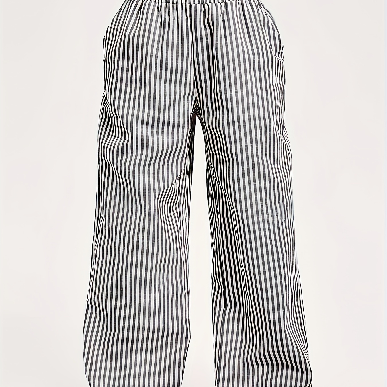 

Striped Wide Leg Pants, Casual & Versatile High Waist Loose Fit Street Wear Y2k Pants For Spring & Summer, Women's Clothing