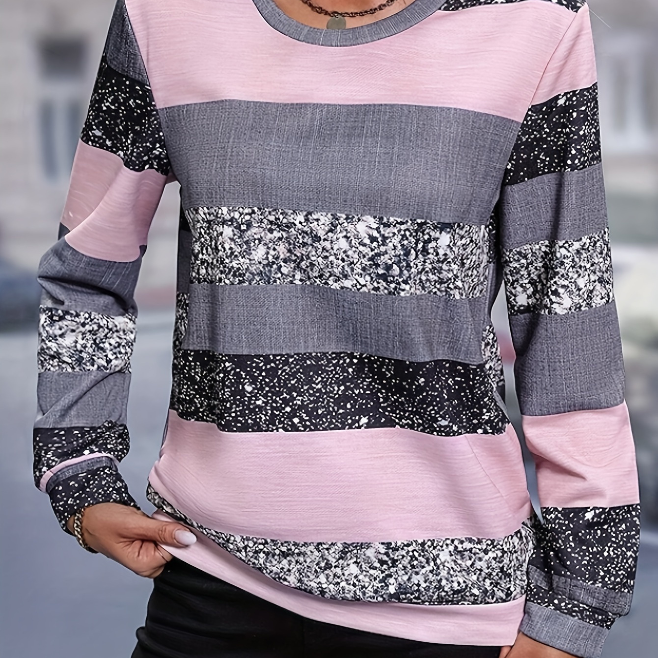 

Pullover Sweatshirt, Casual Long Sleeve Crew Neck Sweatshirt For Fall & Winter, Women's Clothing