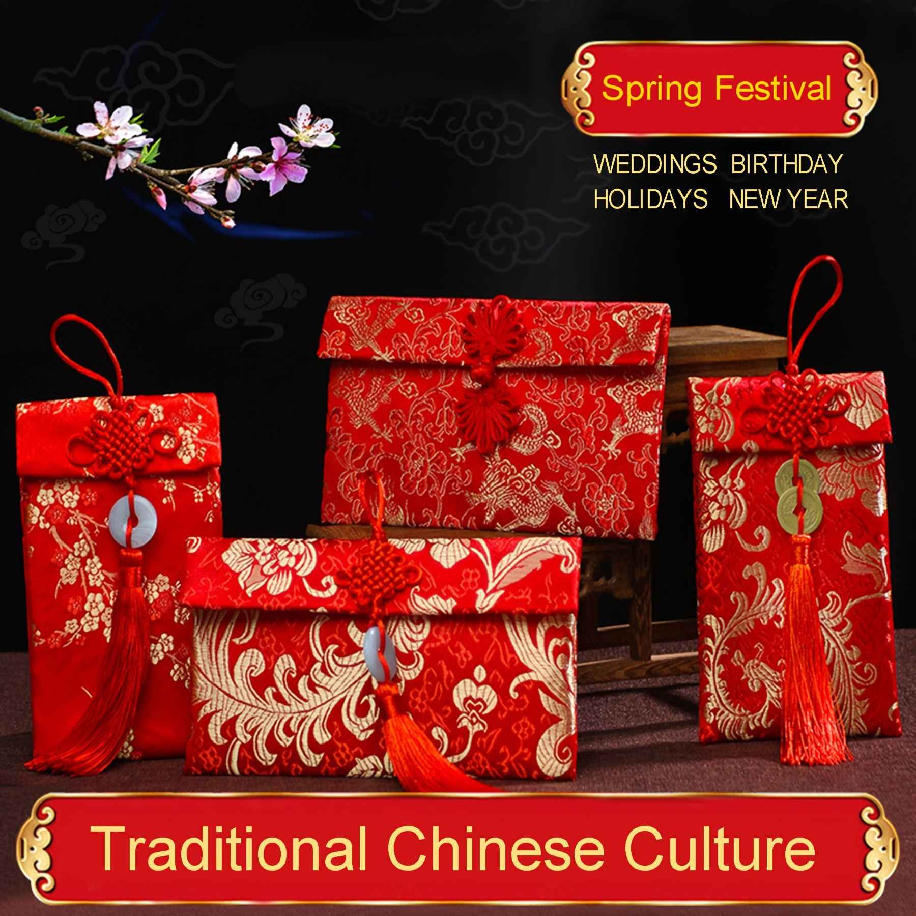 2023 Dragon & Feng Pattern Gift Envelopes - Hot Stamping Red Packet For  Cash, Credit Cards, Mail, Gift Cards - Perfect For New Year, Wedding,  Ceremony, And More - Temu Philippines