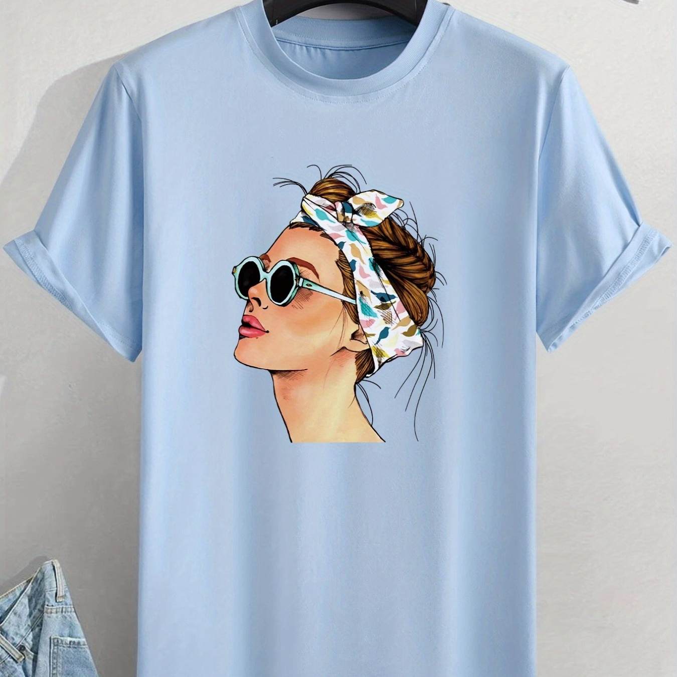 

Men's Woman Portrait Graphic Crew Neck T-shirts, Casual Sport Tees For Spring Summer