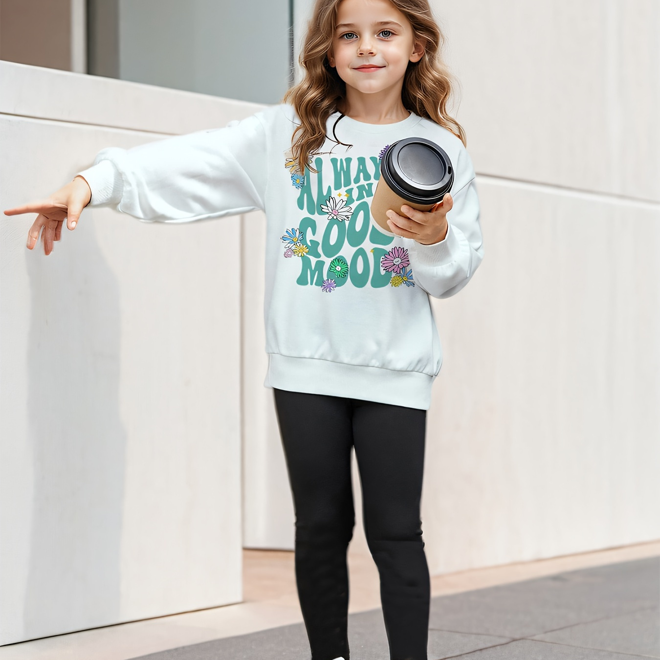 

' Sweatshirt & Cropped Pants Set - Outfit 1-8, , For