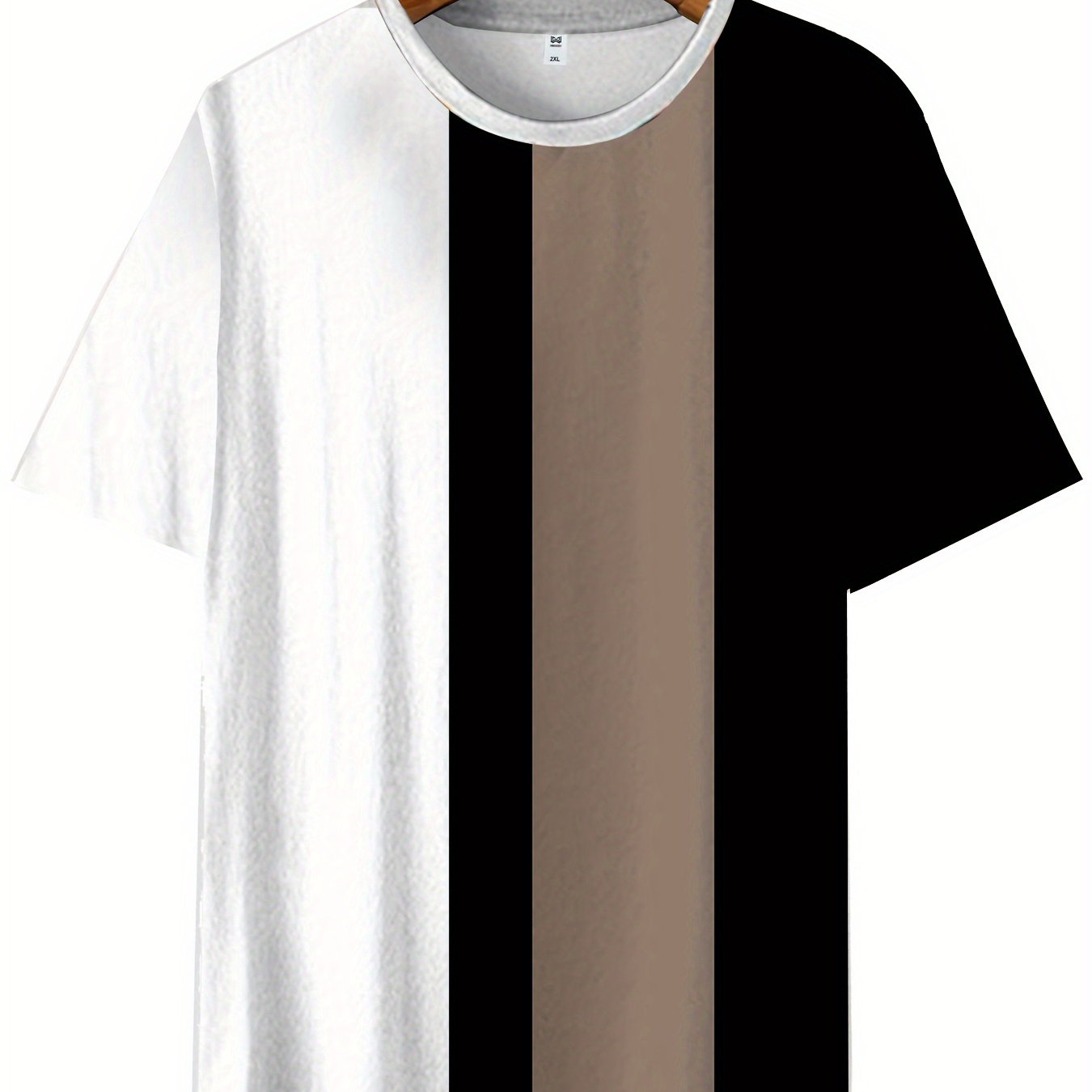 

Plus Size Men's Contrast Color T-shirt For Summer