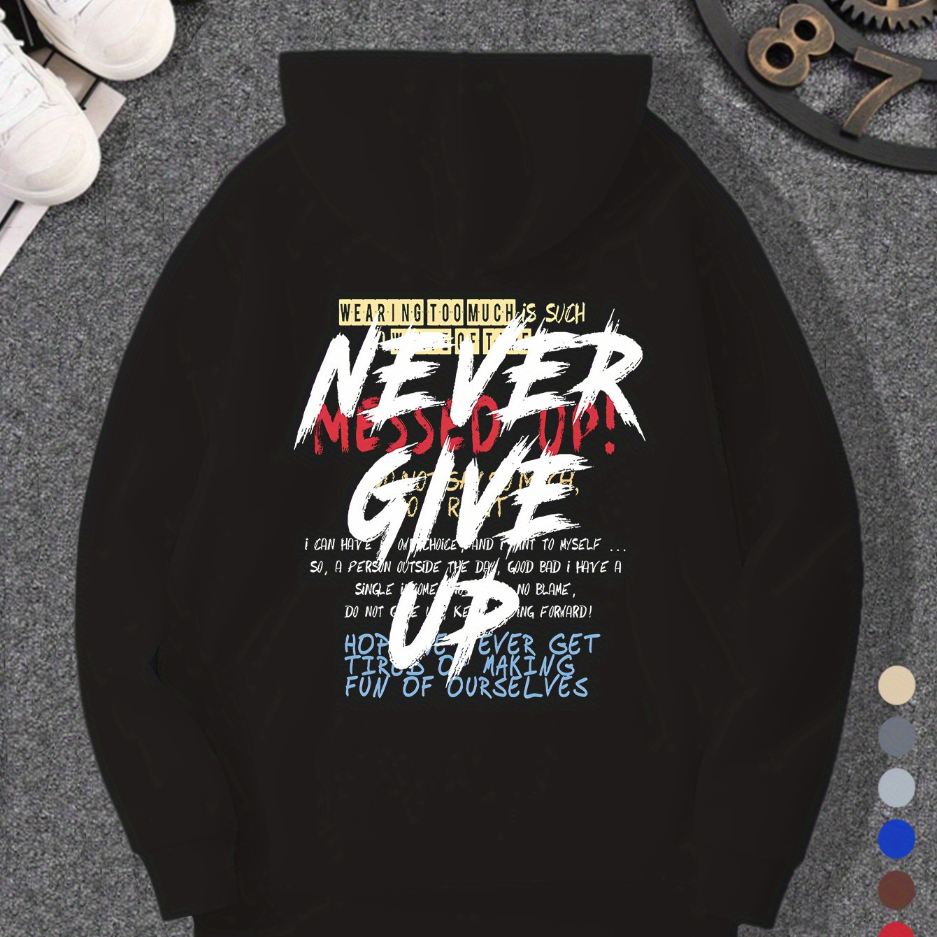 

Give Up" - & Pullover Drawstring, | Comfortable For Fall/