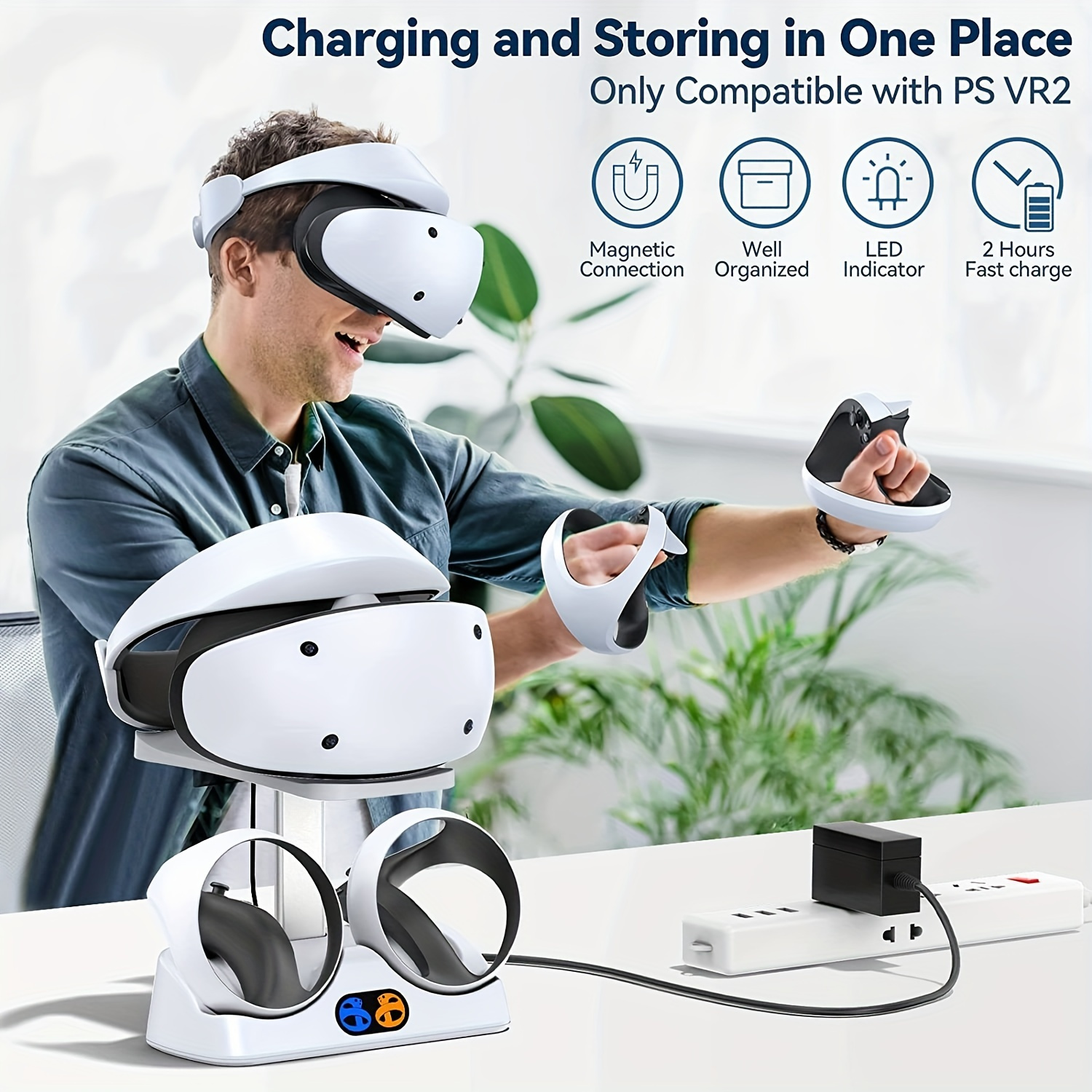 Ps Vr2 Fast Charging Station dual Charger Dock Ps5 Vr2 Sense - Temu