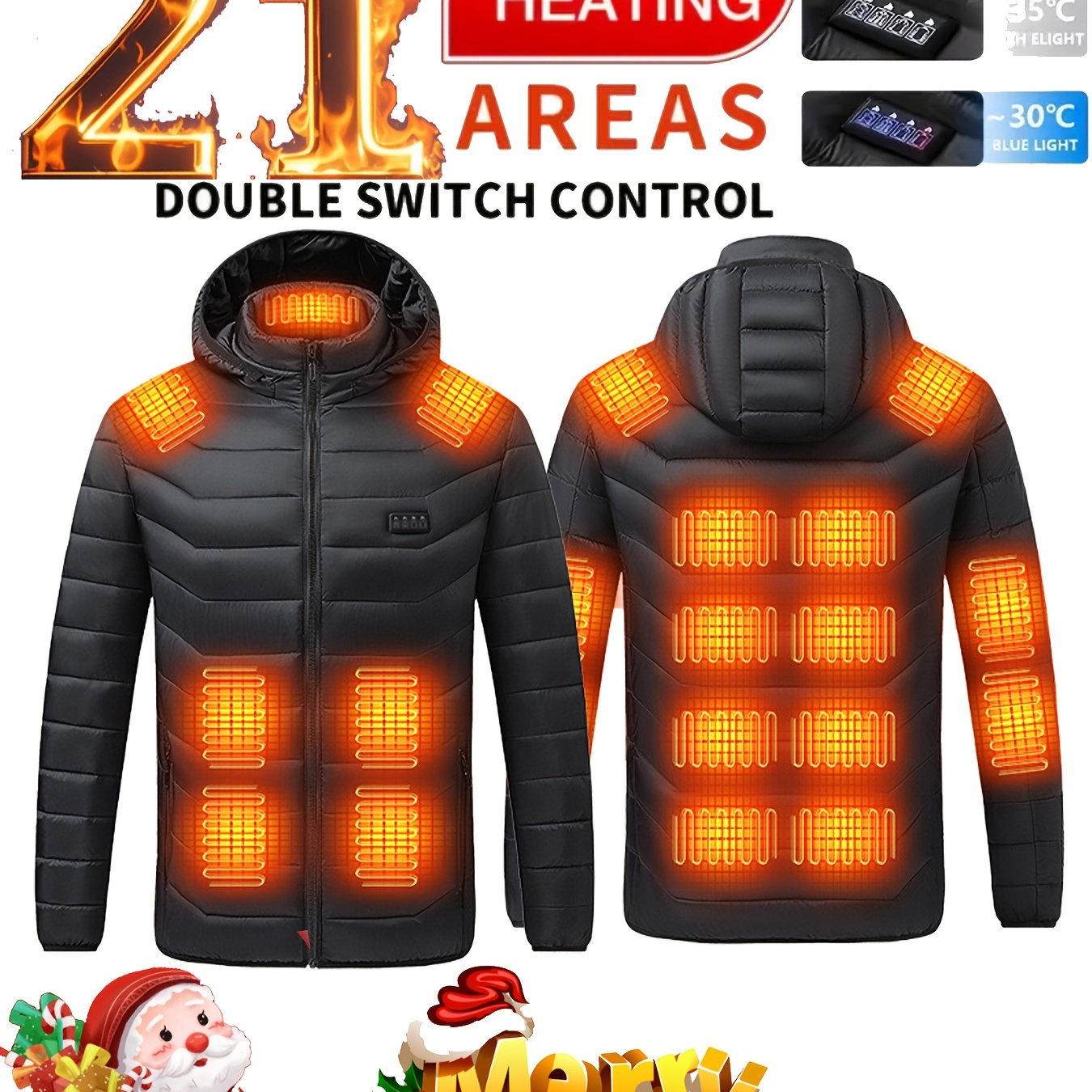 

Smart Heated For Men - Winter Outdoor Thermal Suit With 21 Of , 4 Switch Control, And Hand Washable Design - Requires Power Bank