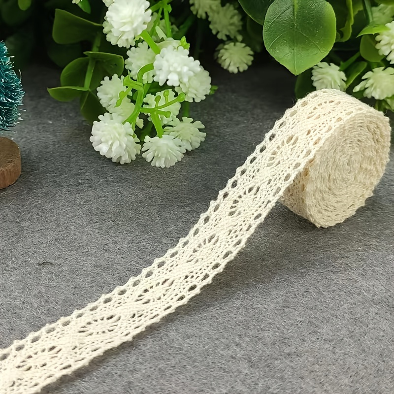 

1 Roll Of 5 Meters Diy Cotton Lace Rice White Cotton Thread Lace Webbing Clothing Bedding Supplies Accessories Handmade Material Lace