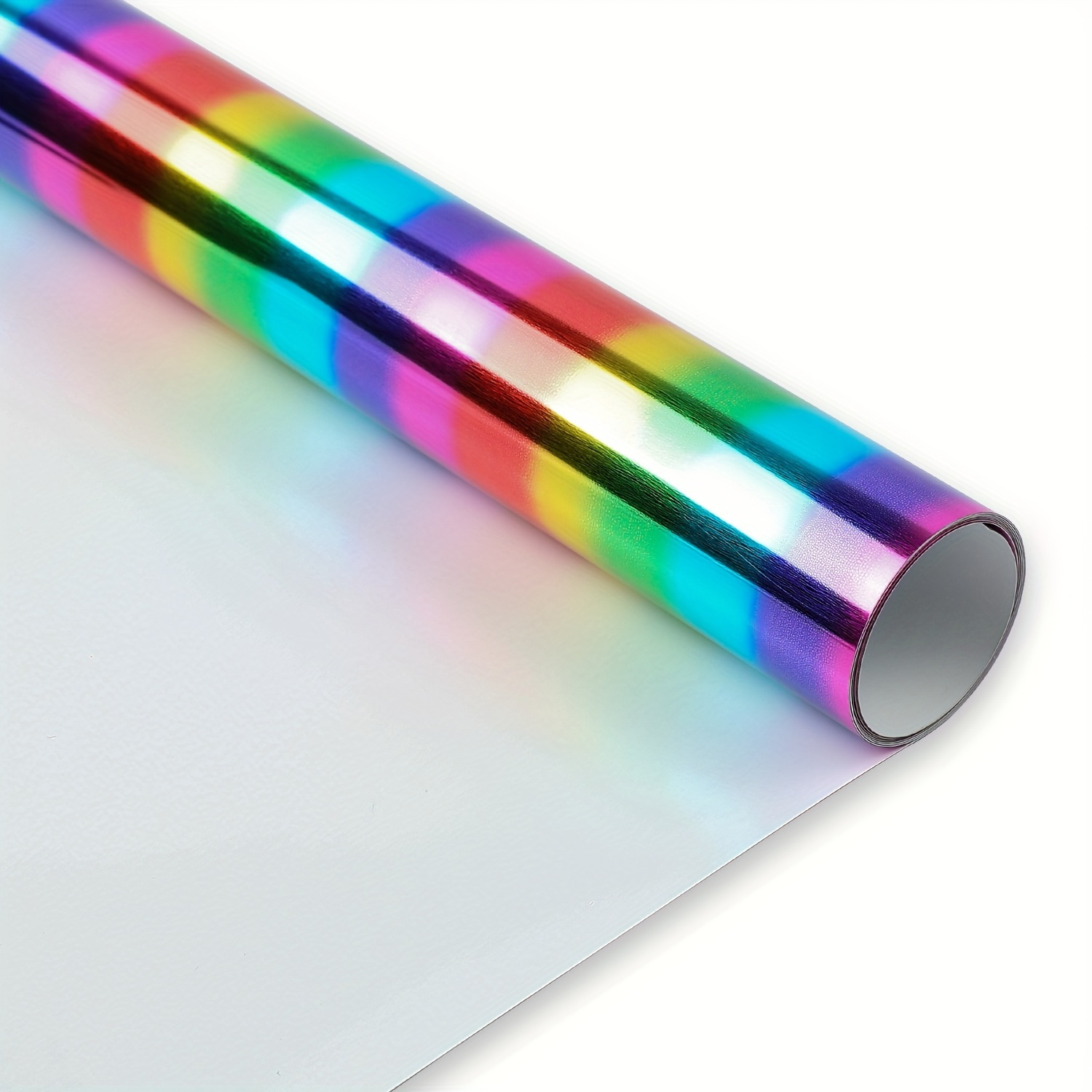 

1pc Holographic Iron On Heat Transfer Vinyl Roll 12inchx3ft For Cricut Machine, Iron On Vinyl For T Shirts Pillows