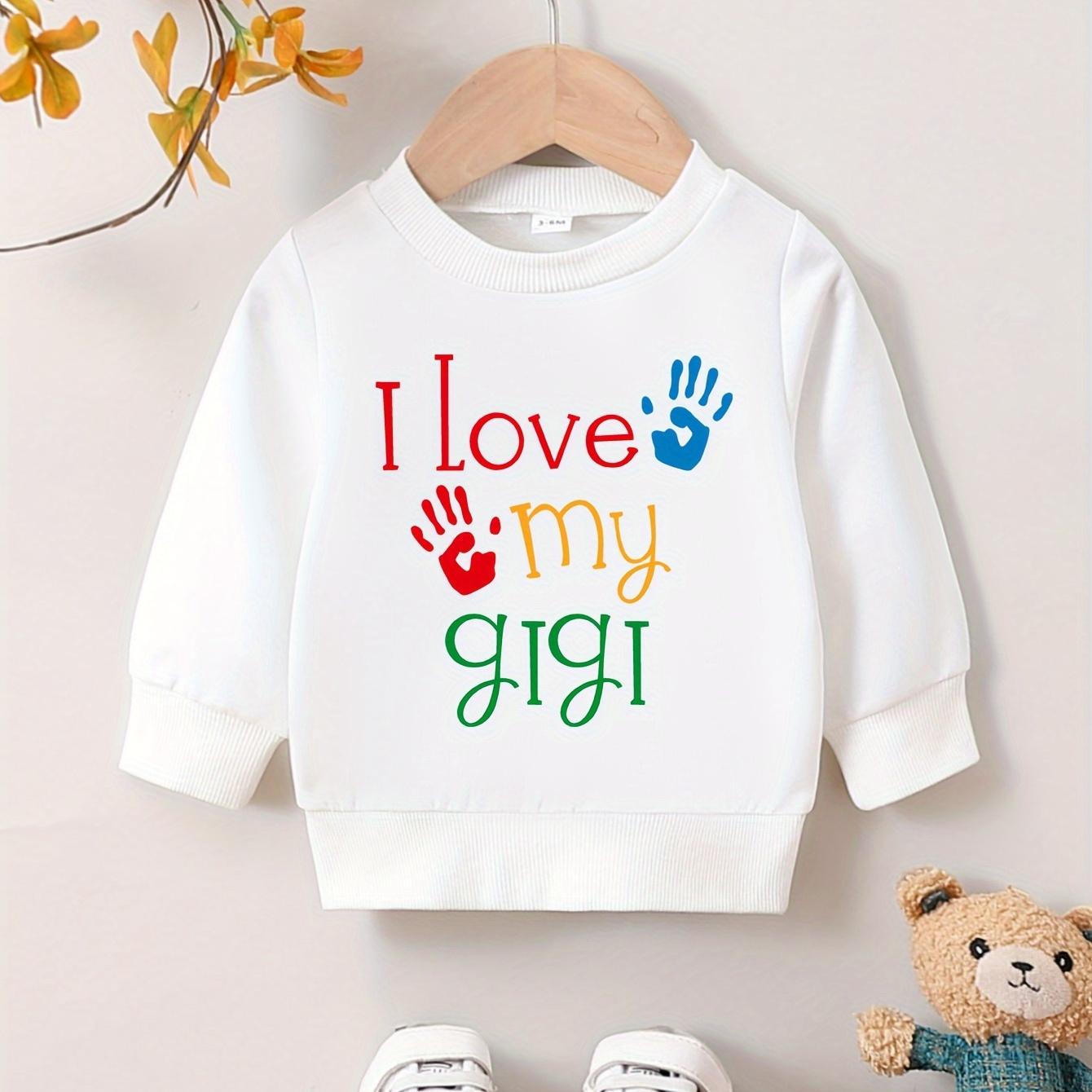 

Baby Girls' Long Sleeve I Love My Gigi Graphic Sweatshirt, Casual Fashion Pullover, Warm And Cozy Top