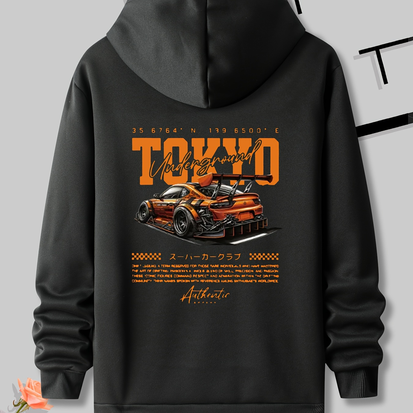 

Tokyo Fancy Car Print, Men's Versatile Long Sleeve Comfy Sweatshirt, Casual Top For Spring Autumn, Men's Clothing Outdoor