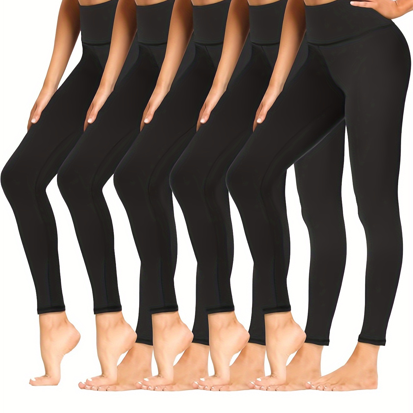 

5 Pairs Of Women's Tights, Invisible Fitness Running Yoga Exercise Yoga Pants