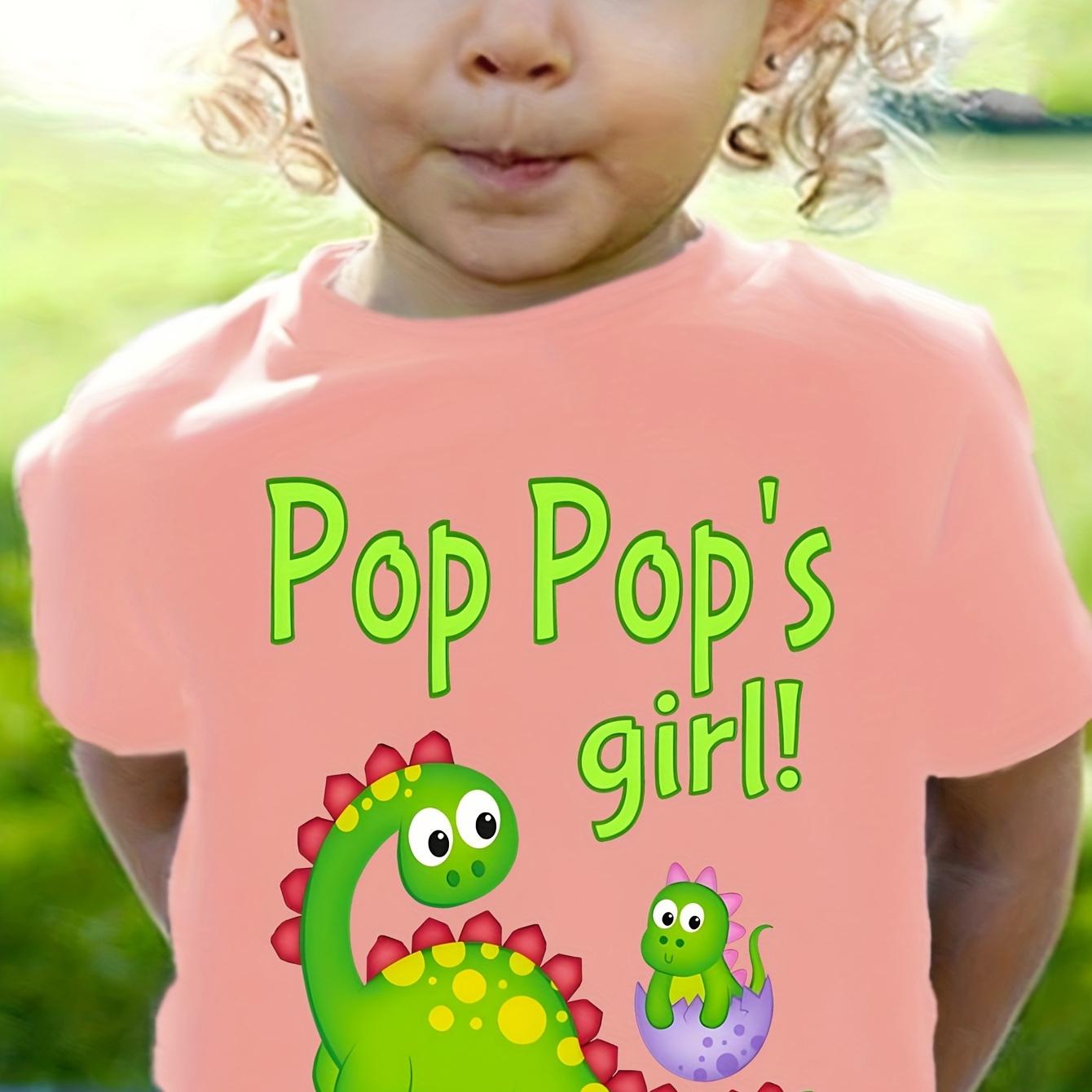 

Cute Dinosaur Pop Girl T-shirt Lovely Animal Print T-shirt Children Summer Short Sleeve Tops Graphic Tees Kids Gift