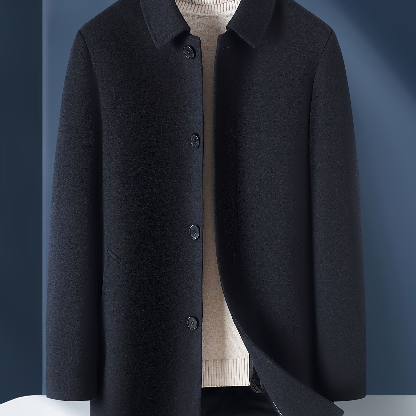 

Men's Casual Single-breasted Four-button Jacket, Stylish Comfy Autumn/winter Overcoat