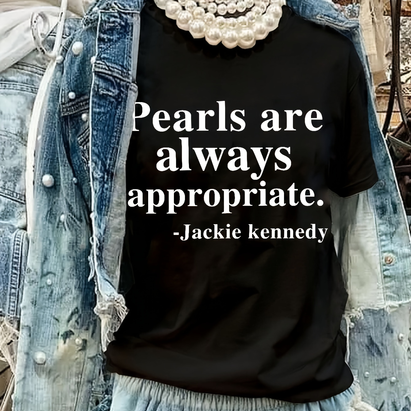 TEMU Casual Versatile Solid Color Short-sleeve Round Neck T-shirt With English Letter Print, Size L