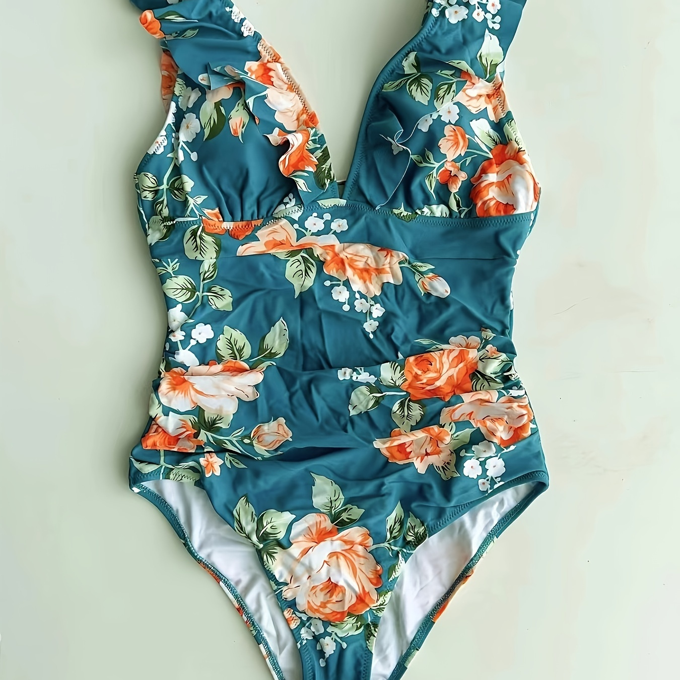 

Bohemian Style One-piece Swimsuit For Women, Sexy Bathing Suit, Tropical Print Ideal For Beach Swimwear