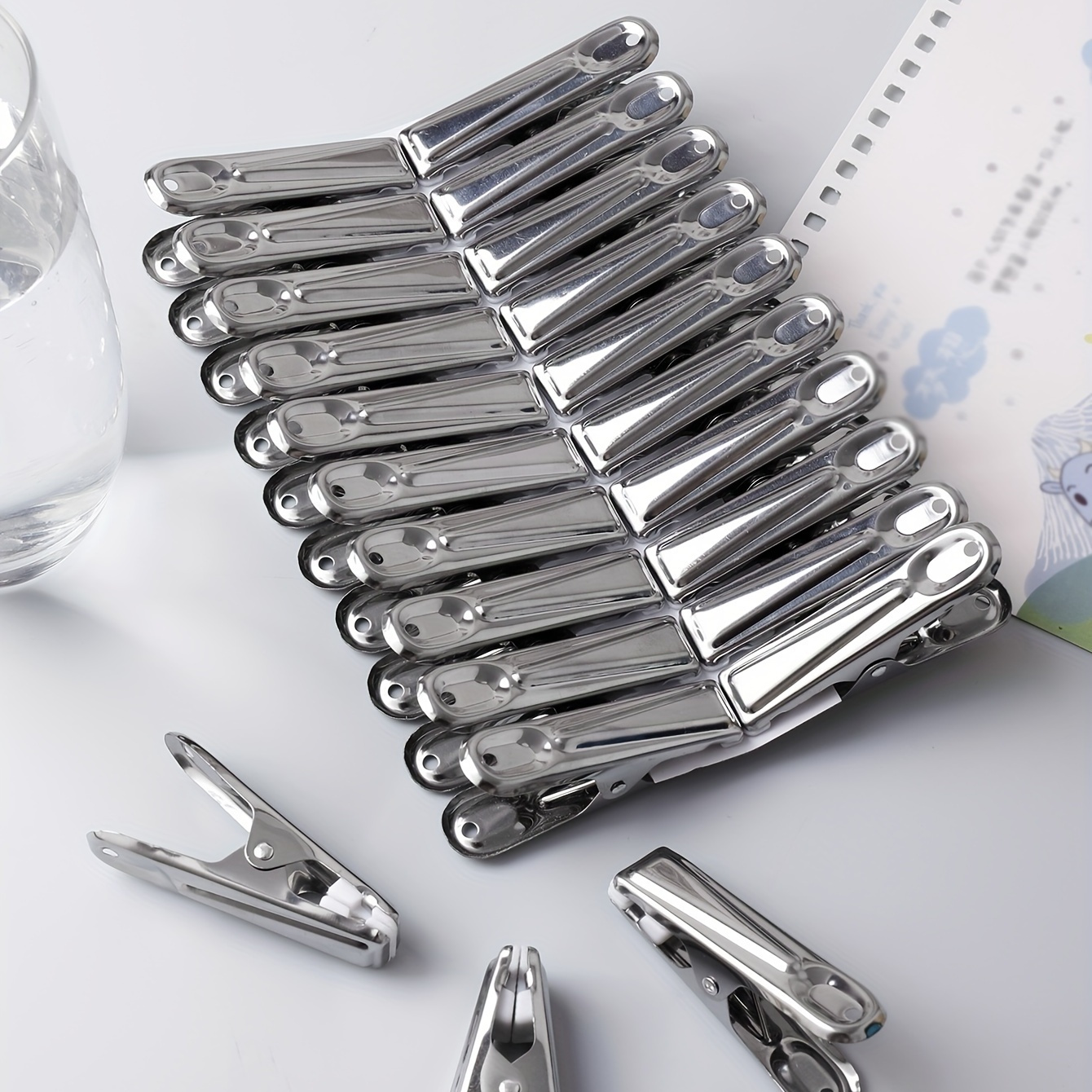 

20pcs Durable Stainless Steel Clothes Pins - Windproof And Easy To Use For Household And Clothing Storage