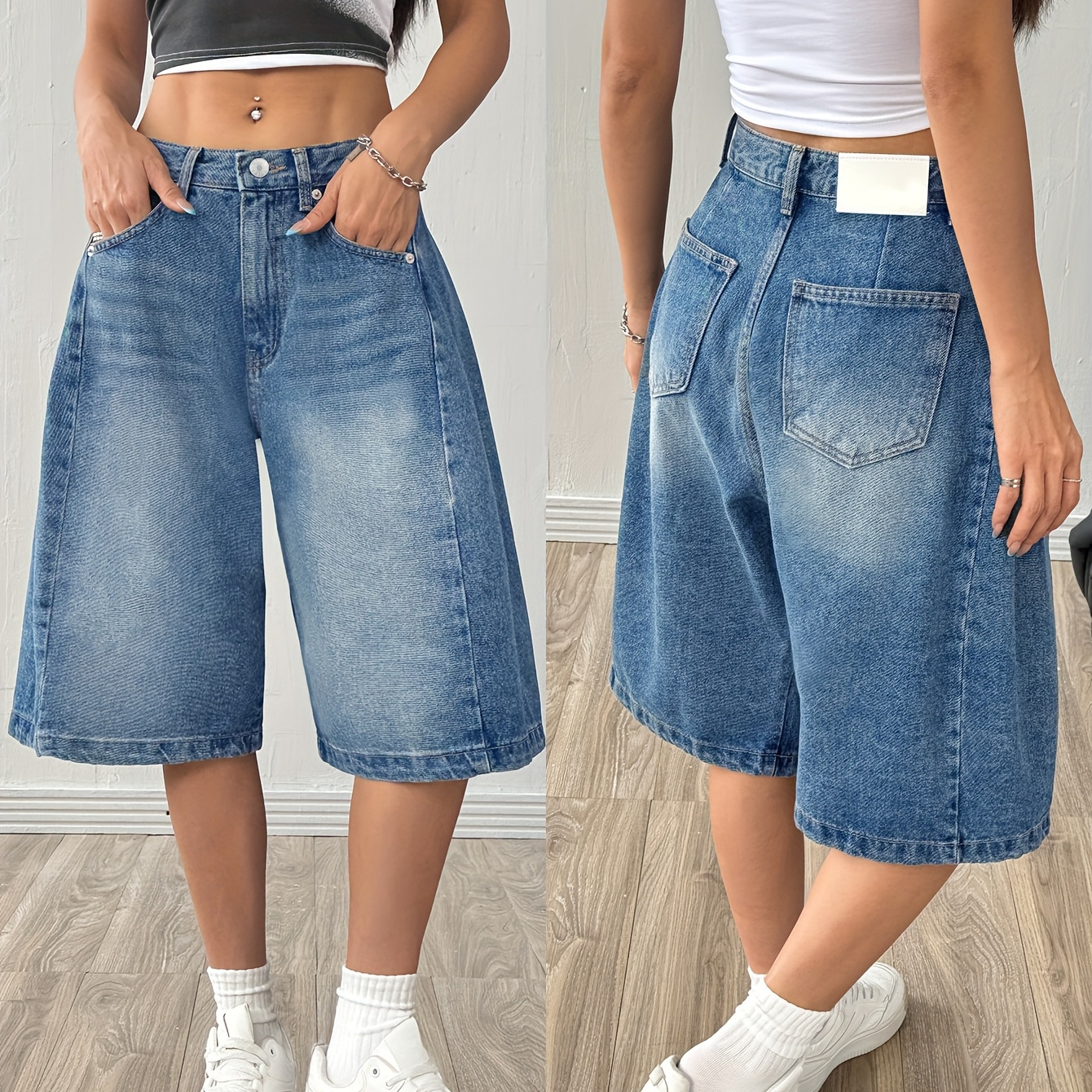 パンツ wide denim shorts M パンツ wide denim shorts M FADE WIDE DENIM SHORTS（ショート