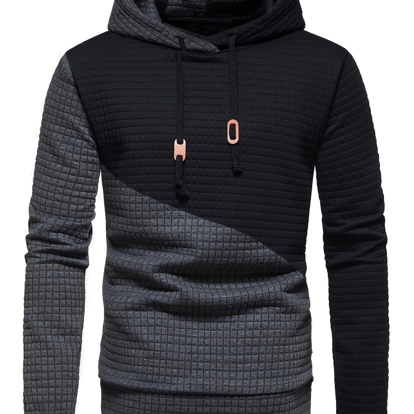 

Men's Stylish Plaid Pattern Hoodie, Casual Slightly Stretch Breathable Long Sleeve Hooded Sweatshirt For Outdoor Activities