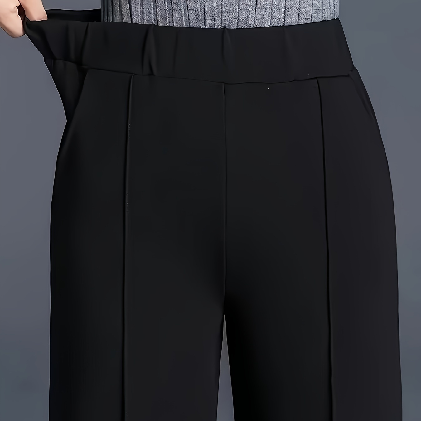 

1pc 's Suit Pants - Knit , Regular Fit, For /summer/fall, Adult -