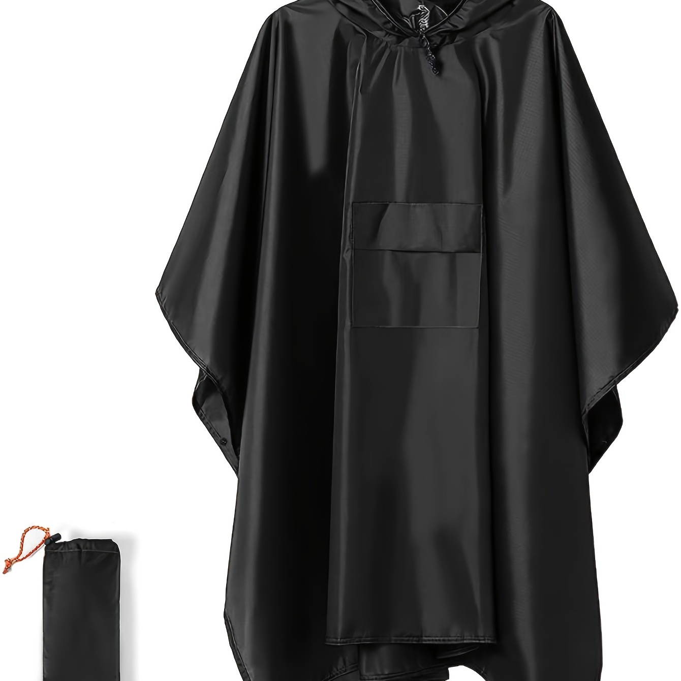 

3-in-1 Hooded Poncho Waterproof Raincoat, Men's Lightweight Raincoat For Hiking Camping Emergency