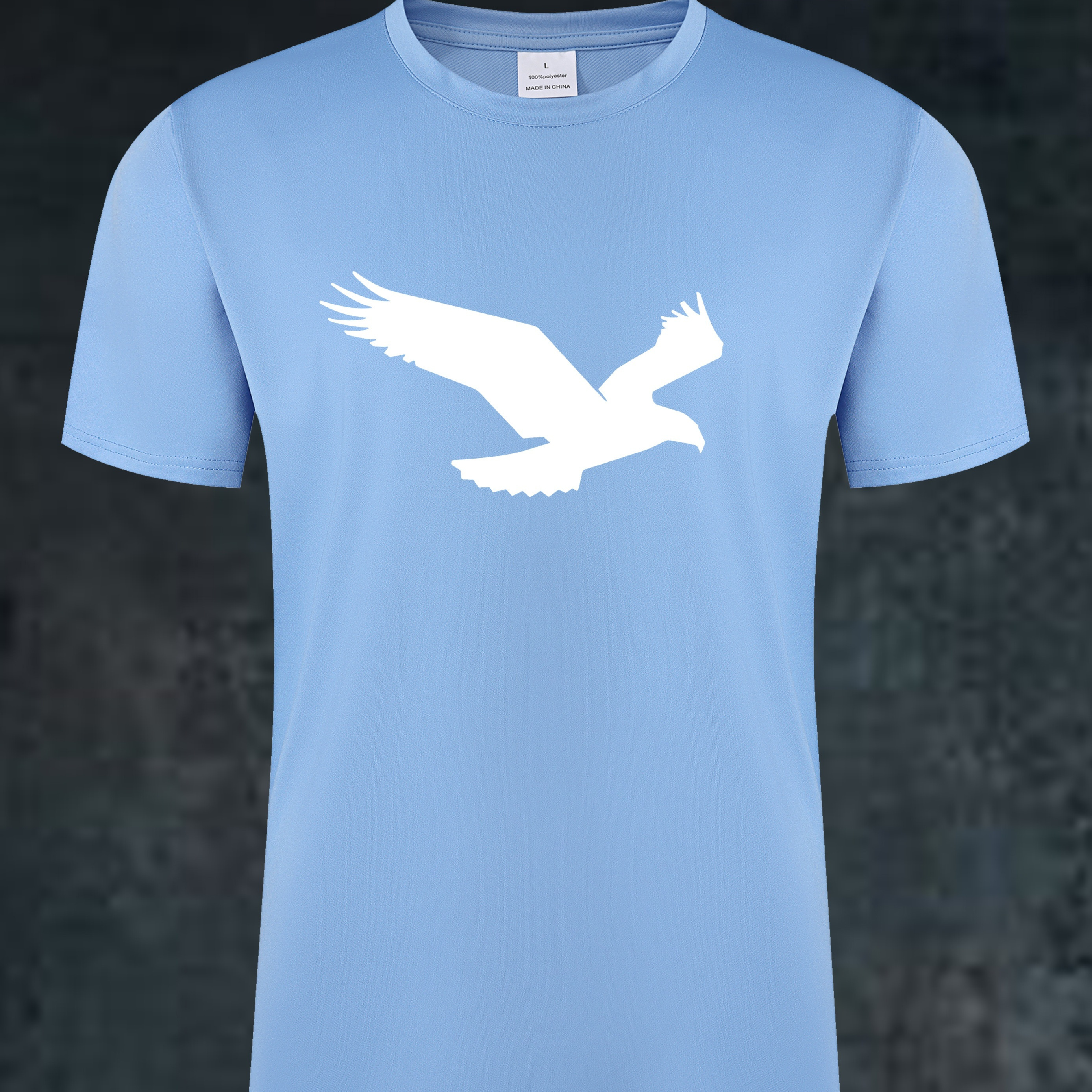 

Eagle Print Men's Crew Neck T-shirt For Summer Outdoor, All-match Men's Top