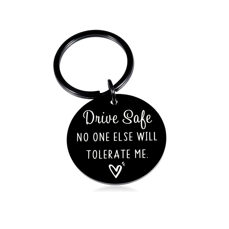 Temu Drive Safe Drive Safe Keychain for Boyfriend or Any Loved One Be Careful Driving Gifts for New Drivers, Laser Engraved Key Chain for Car,Truck