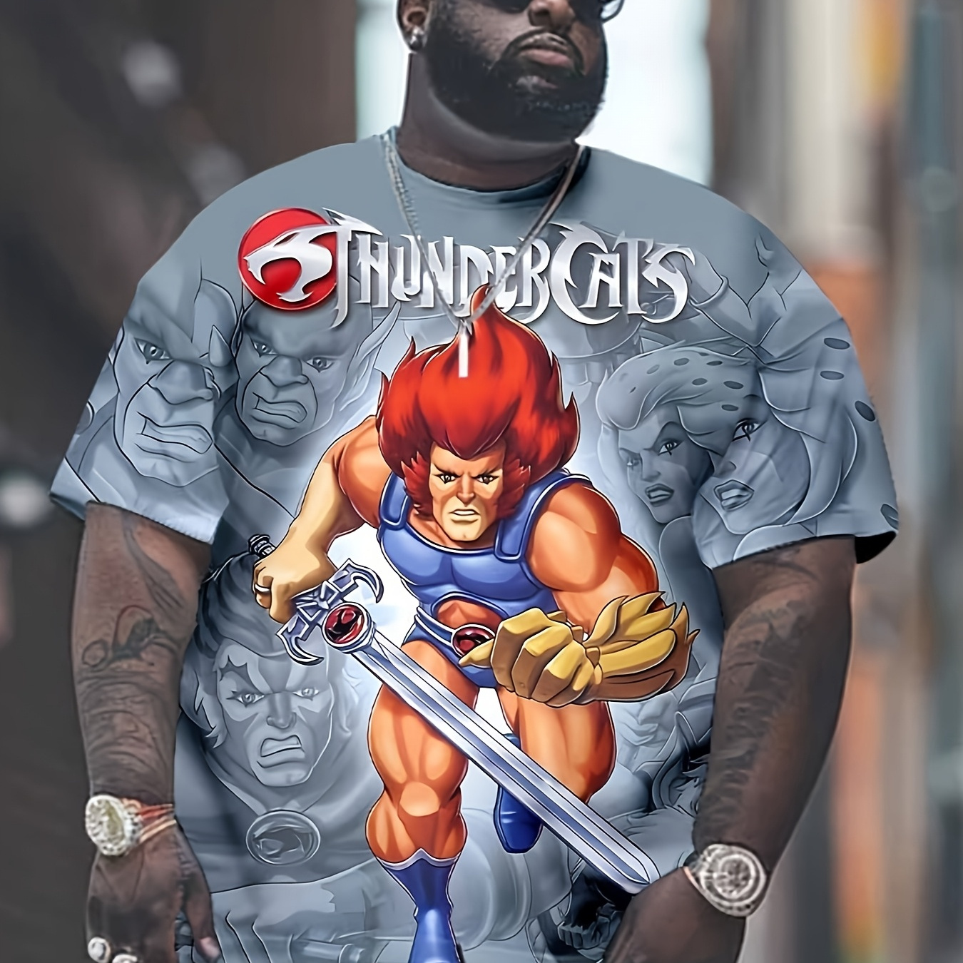 

Thunderballs" 3d Printed T-shirt - Casual Short Sleeve, Round Neck, Polyester , Vibrant Comic Book Style Graphics For Men And , Plus Size