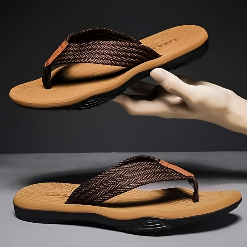 

Men's Flip Flops, Lightweight Comfy Non Slip Thong Sandals For Indoor Outdoor Beach, Spring And Summer
