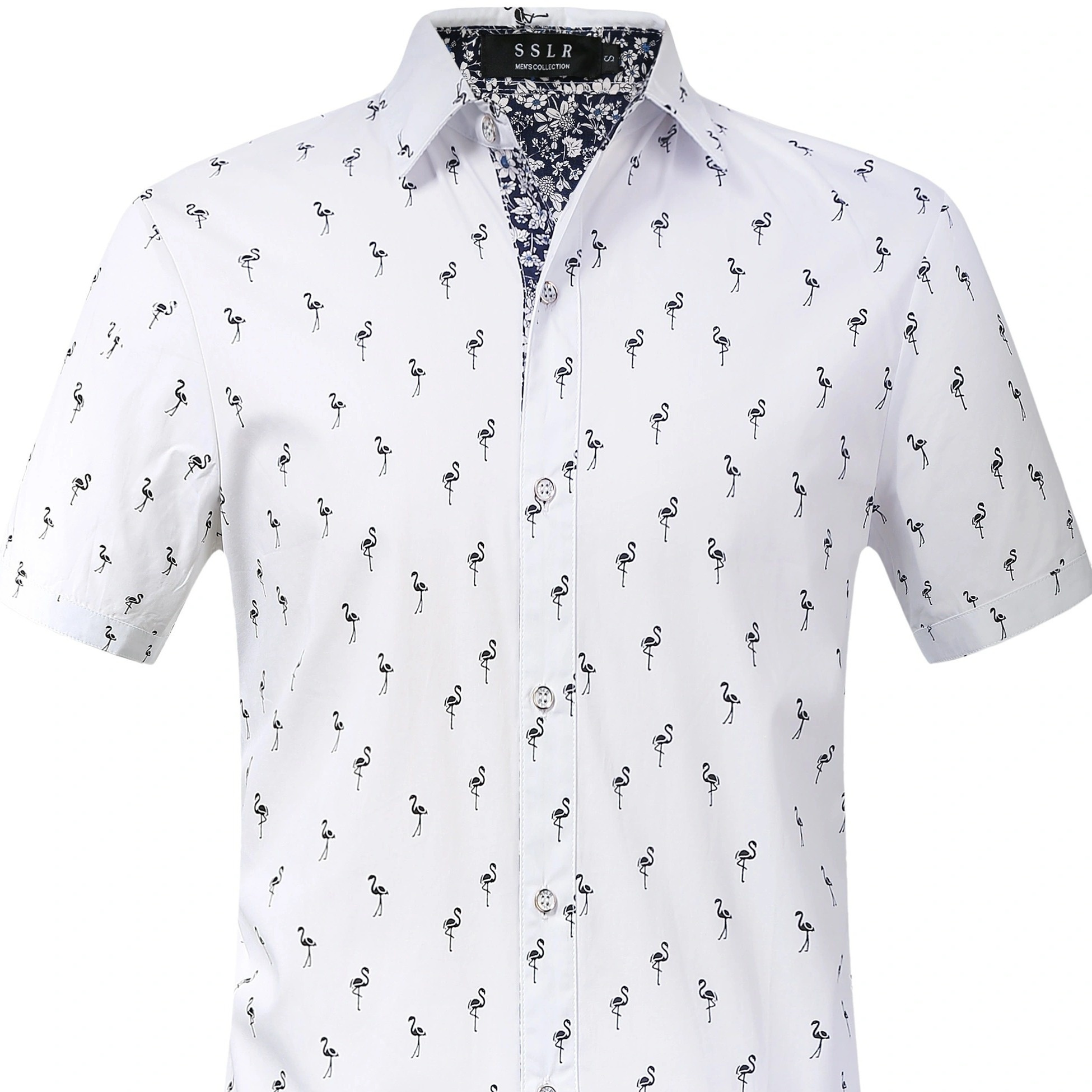 

Men's 100% Cotton Casual Button- Shirt - Short Sleeve, Regular Fit, Black & Print, Lightweight Summer Shirt For Beach Or Relaxed Wear, Beach Clothes